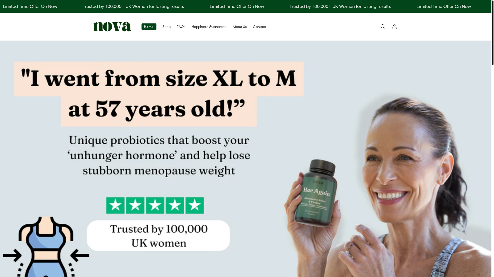 website screenshot of https://thenovabottle.shop/