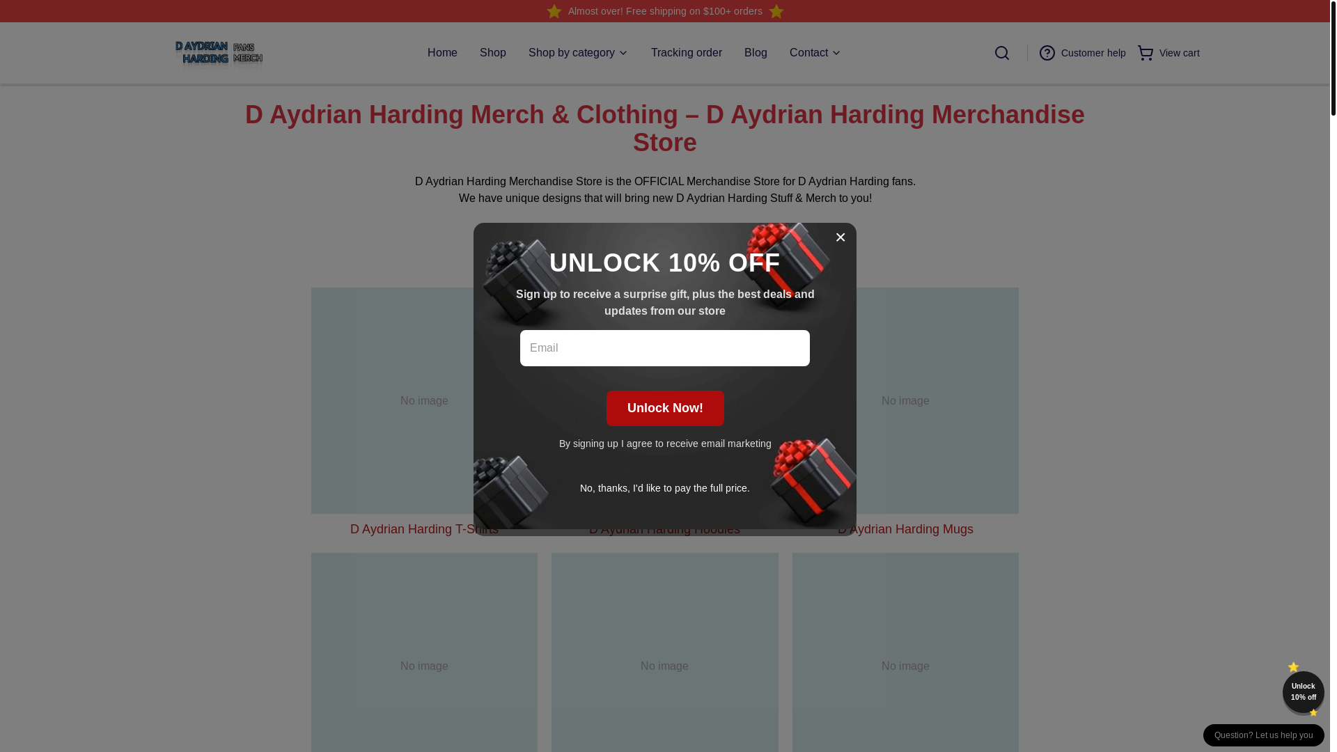 website screenshot of https://daydrianhardingmerch.shop/