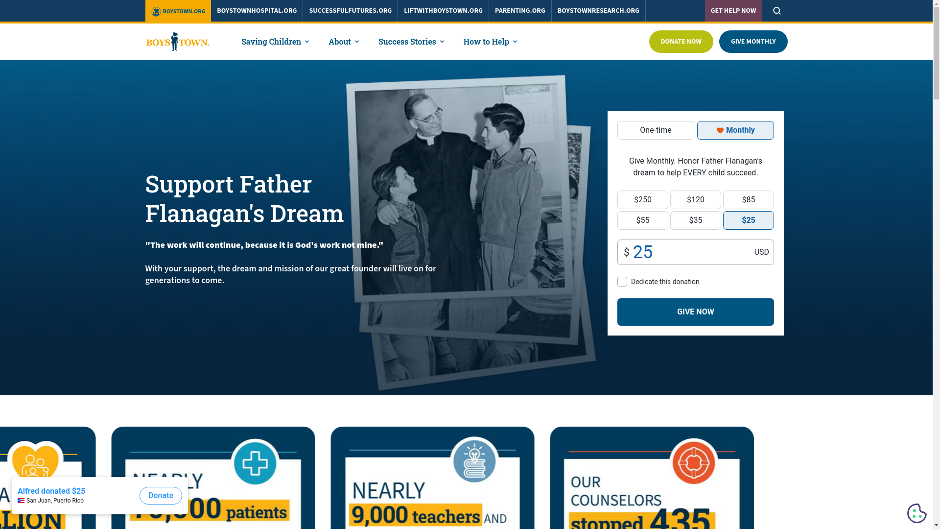 website screenshot of https://boystownhope.us/
