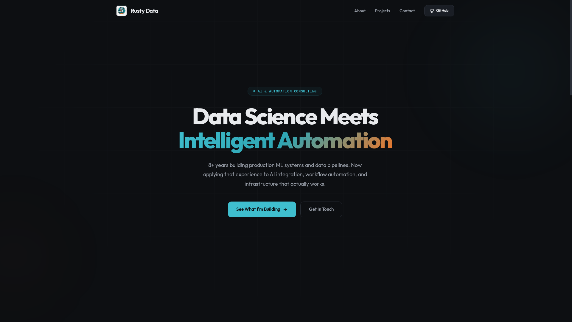 website screenshot of https://rustydata-site.pages.dev/