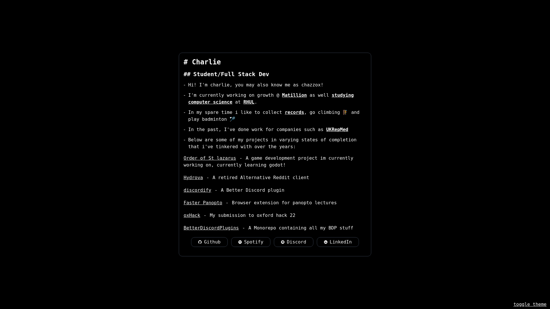 website screenshot of https://chazzox-uk.pages.dev/