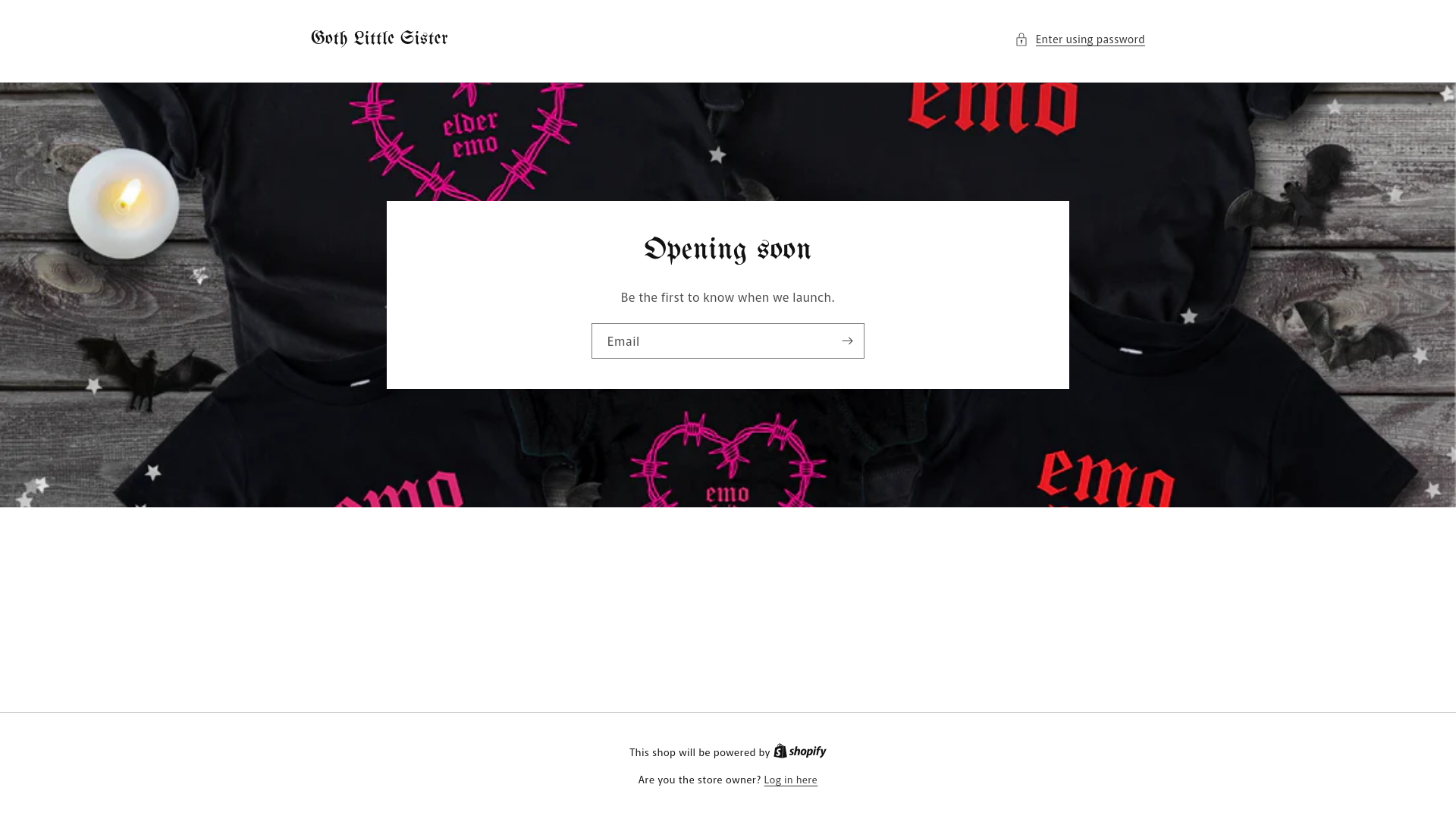 website screenshot of https://gothlittlesister.com/