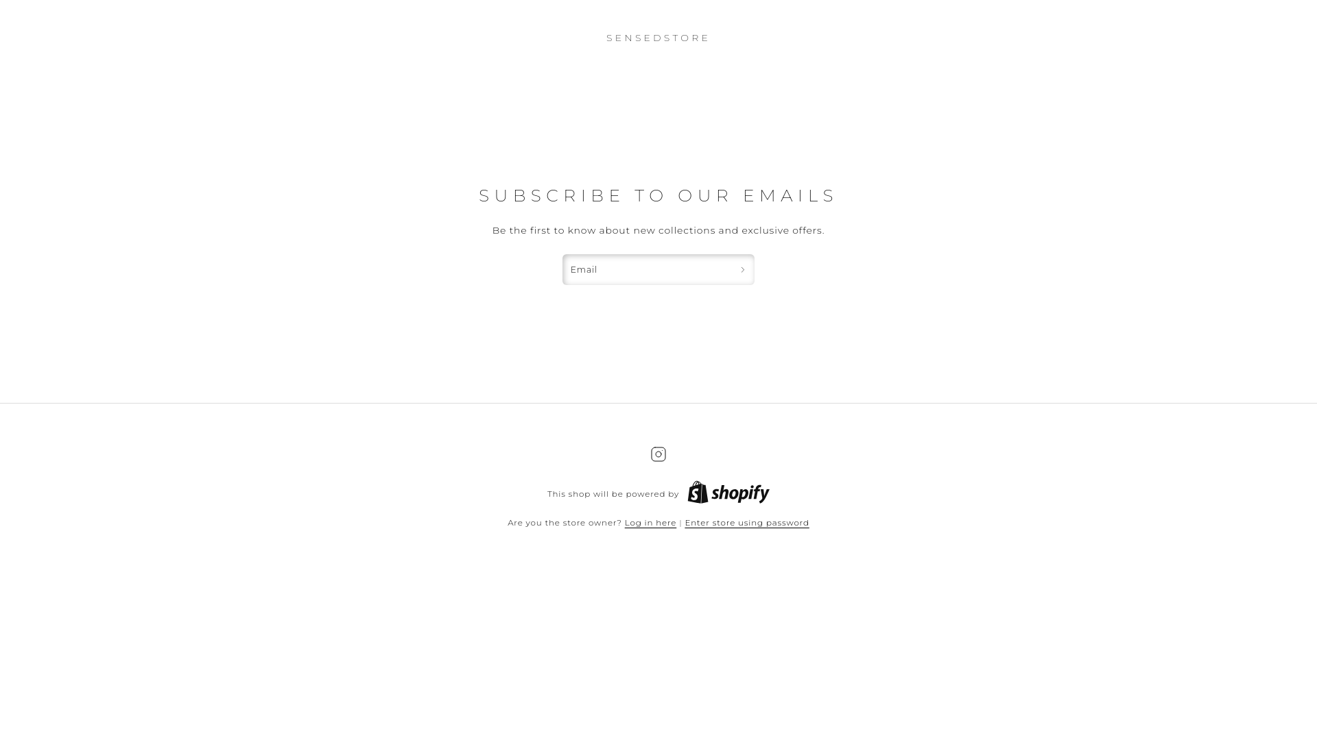website screenshot of https://sensedstore.com/