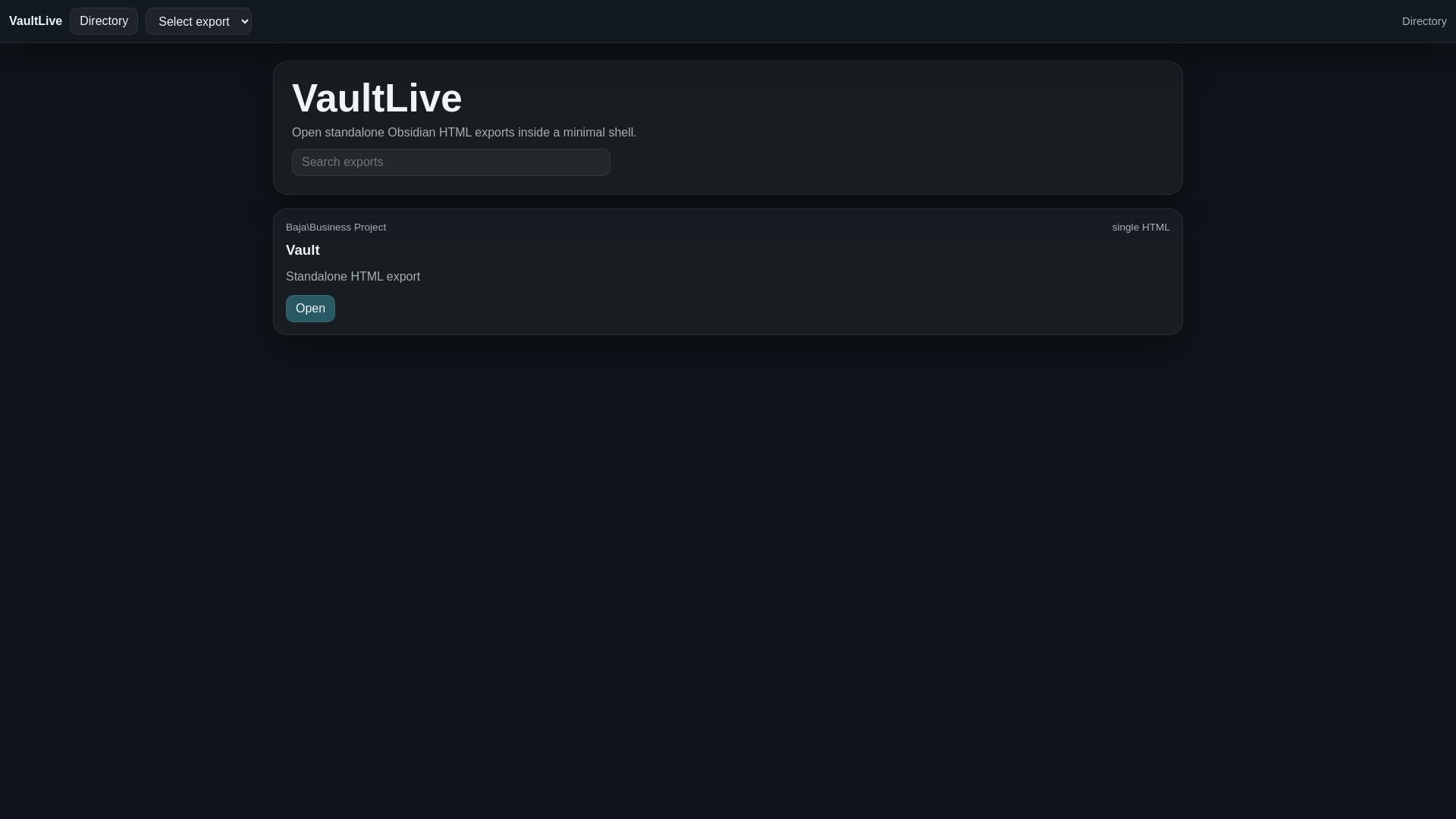 website screenshot of https://vaultlive.pages.dev/