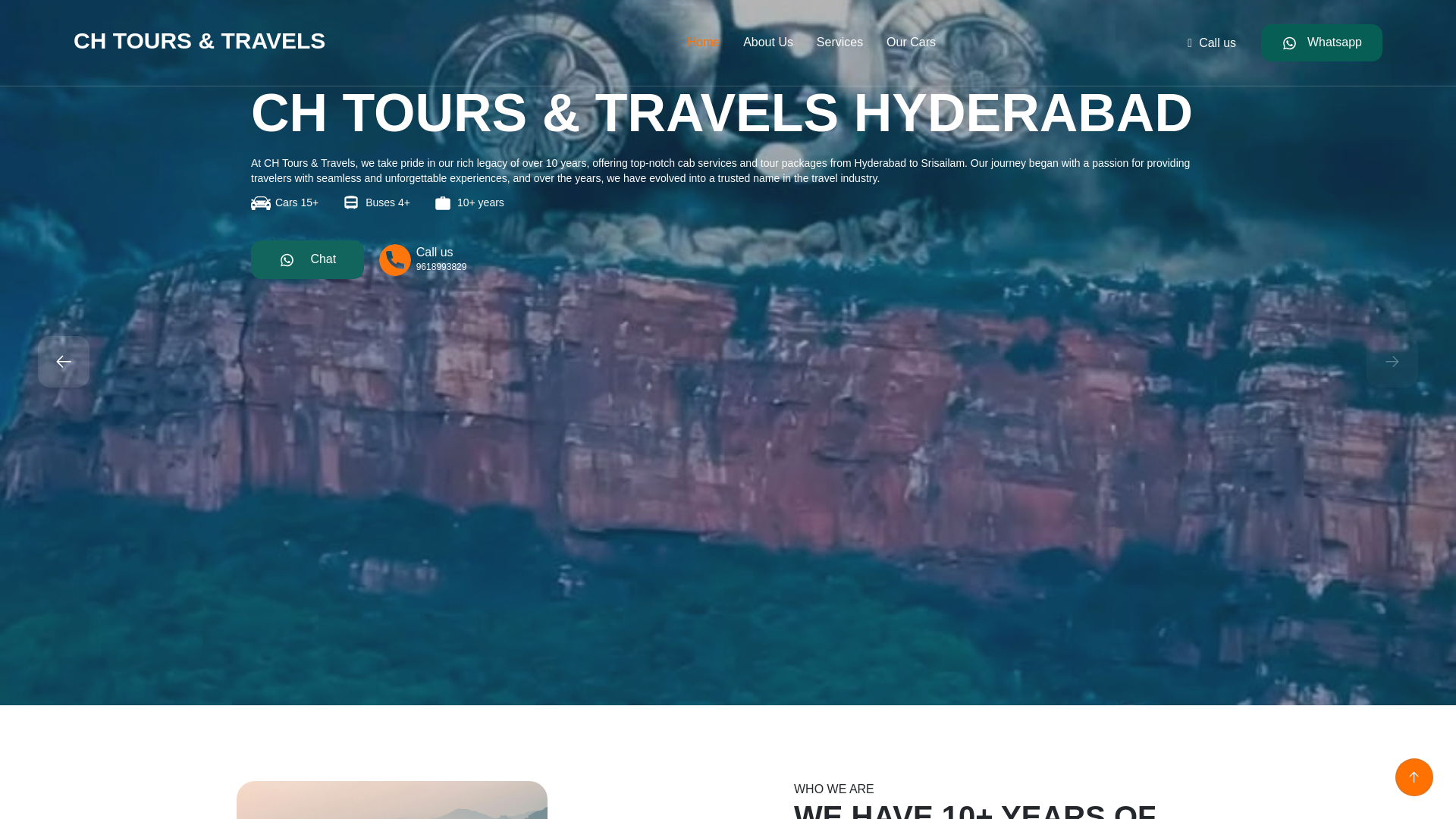 website screenshot of https://chtoursandtravelshyderabad.com/