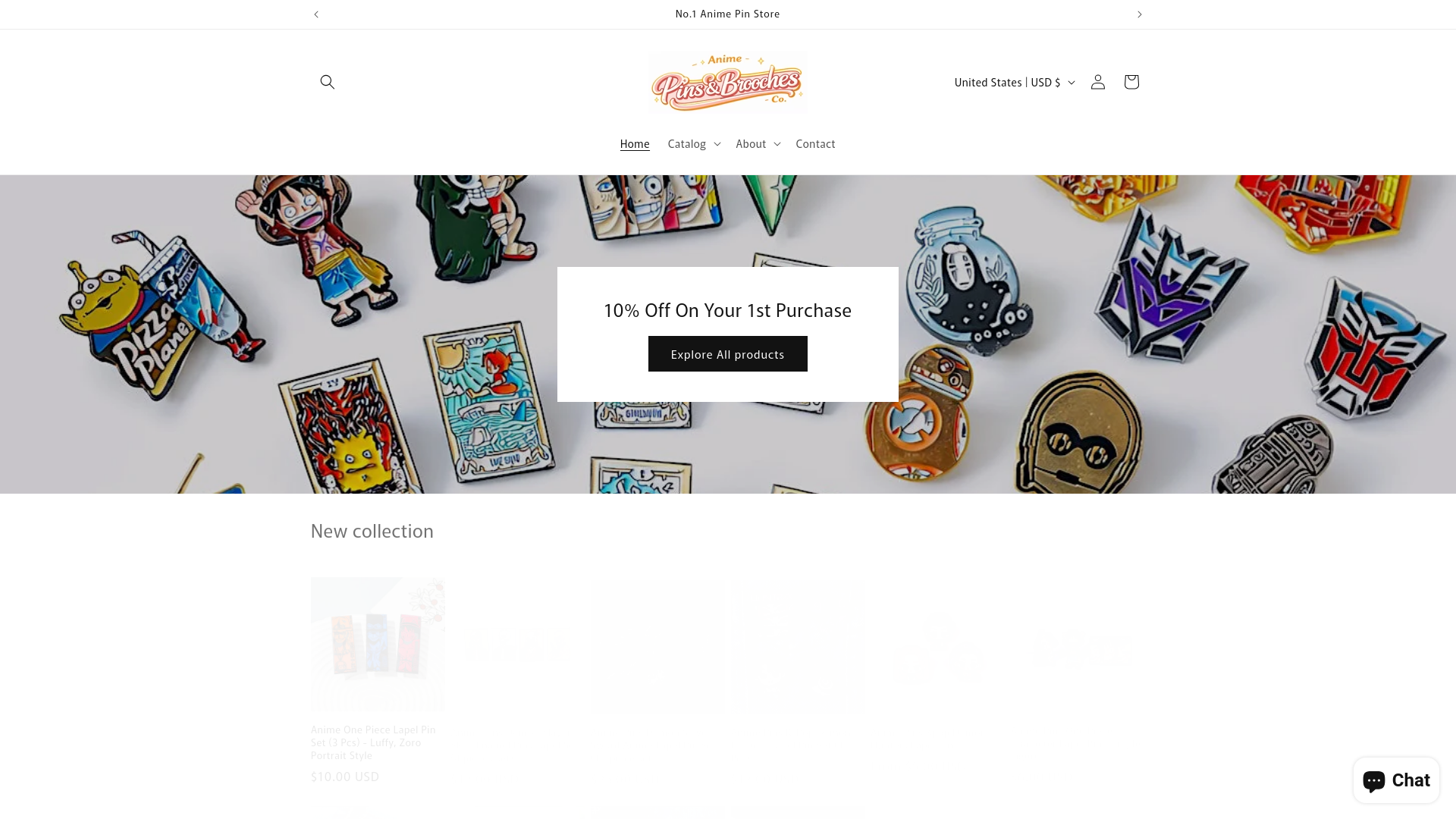 website screenshot of https://mochipinsbrooches.com/
