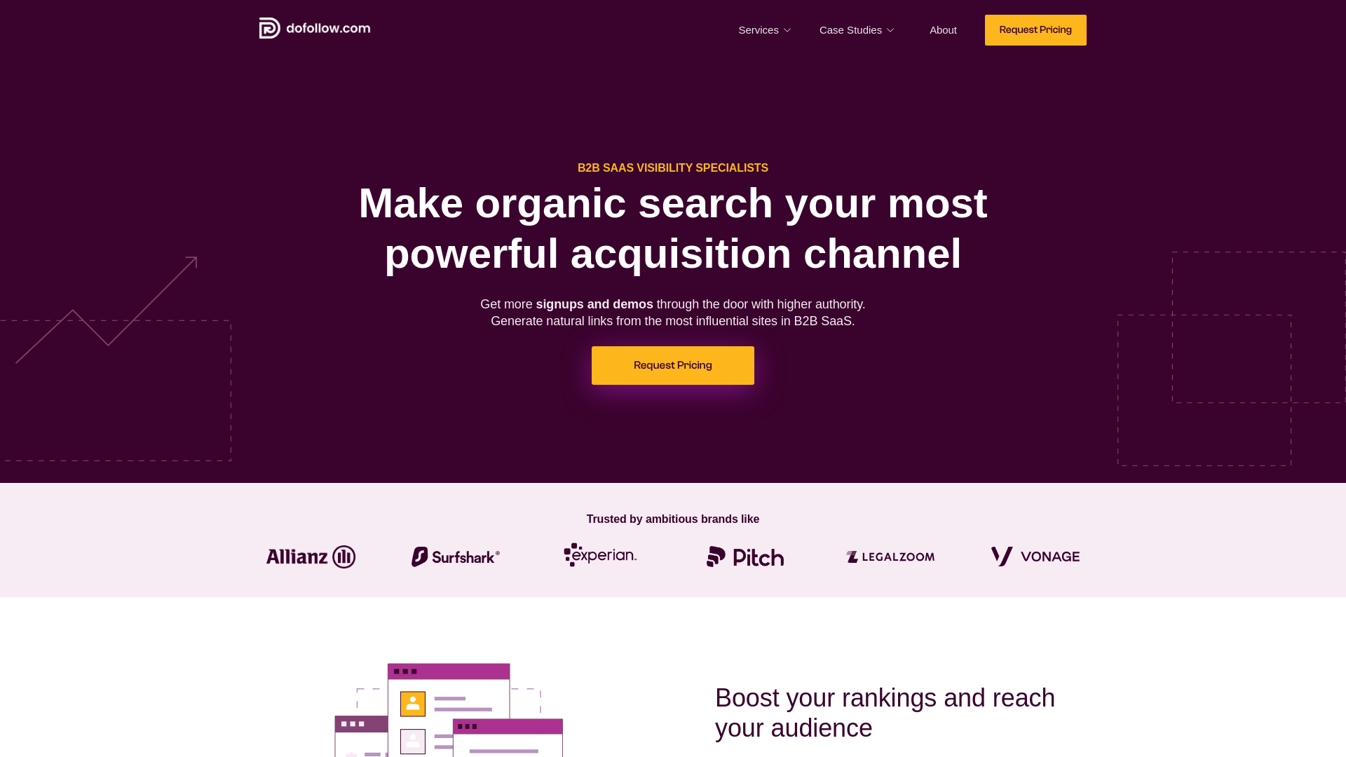 website screenshot of https://premiumdofollow.com/
