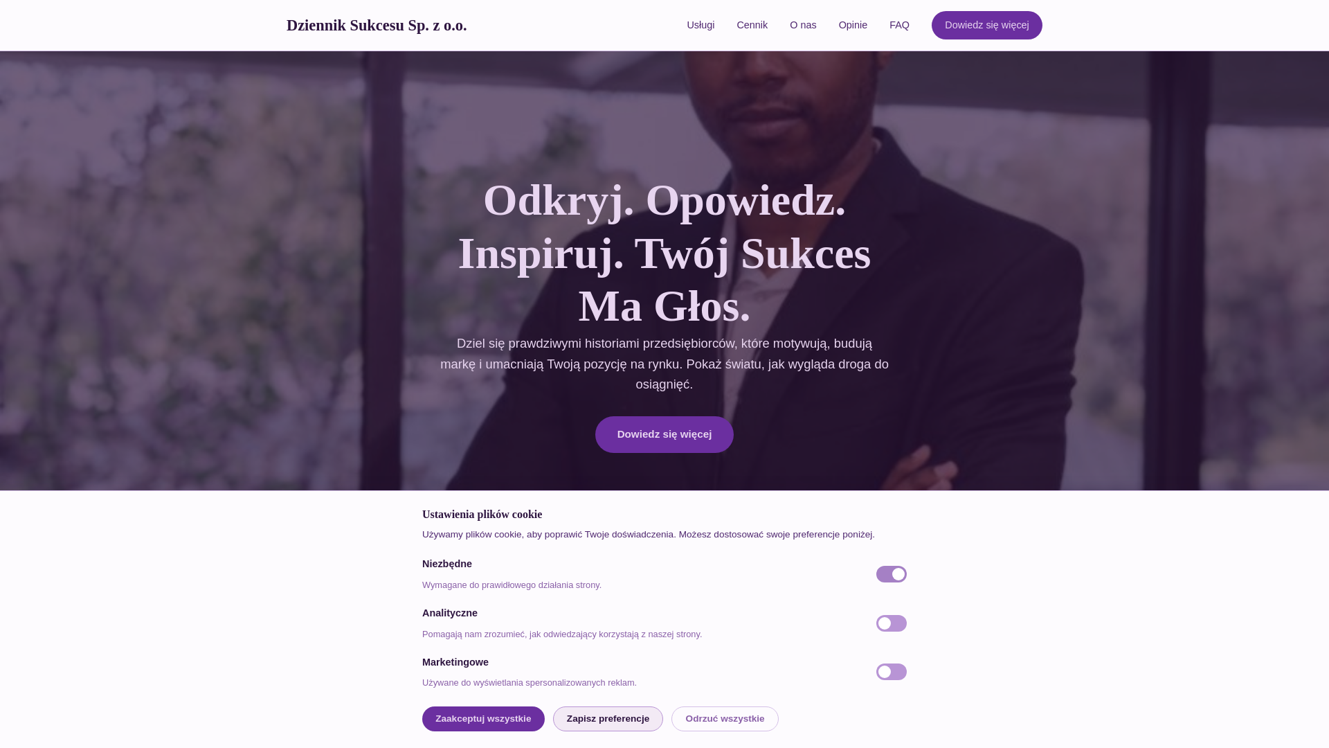 website screenshot of https://dziennik-sukcesu.eu/