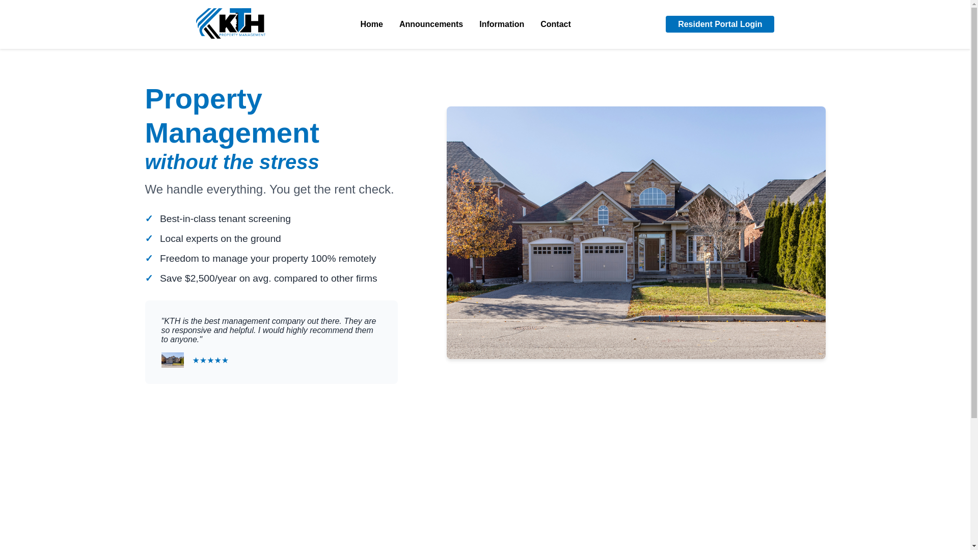 website screenshot of https://kthpropertymanagement.com/