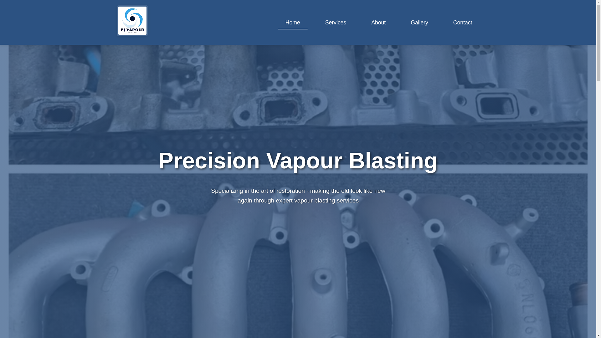 website screenshot of https://pjvapourblasting.pages.dev/