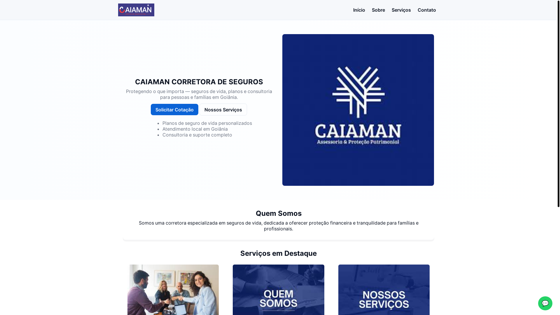 website screenshot of https://caiaman.site/