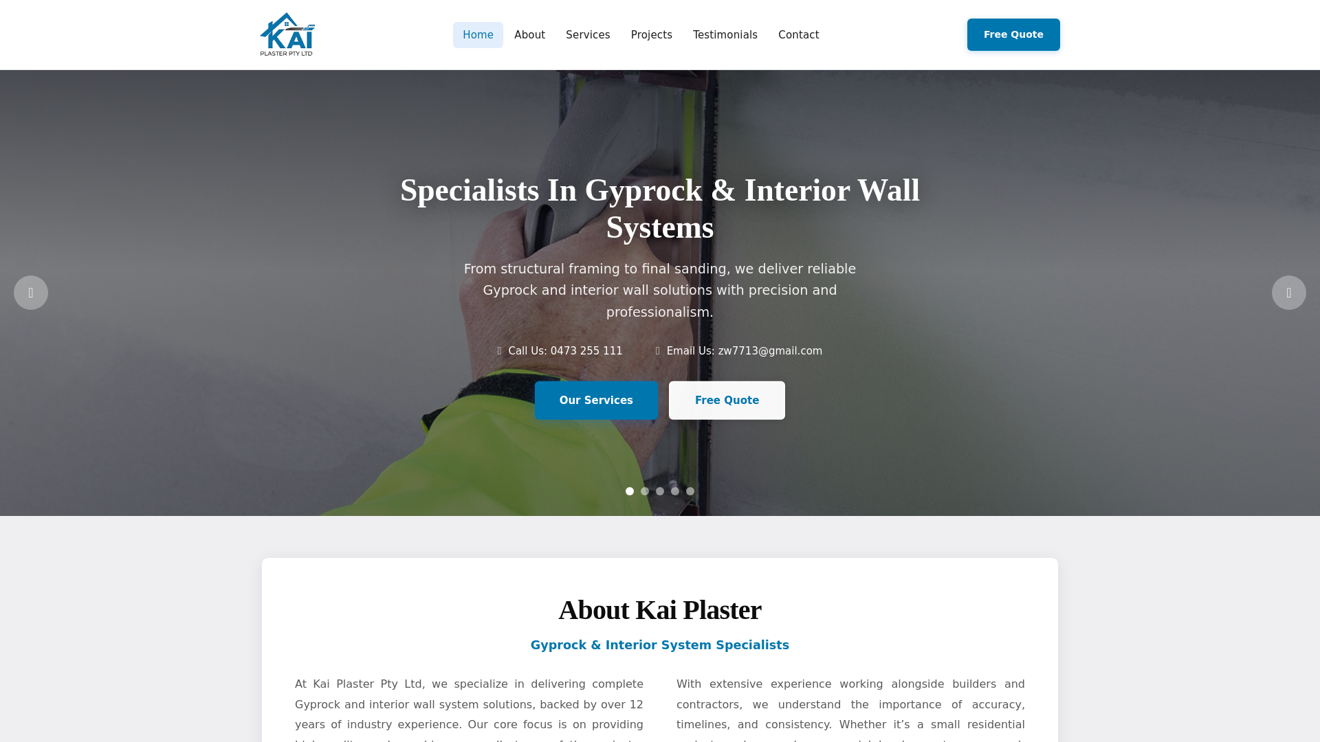 website screenshot of https://kaiplaster.com.au