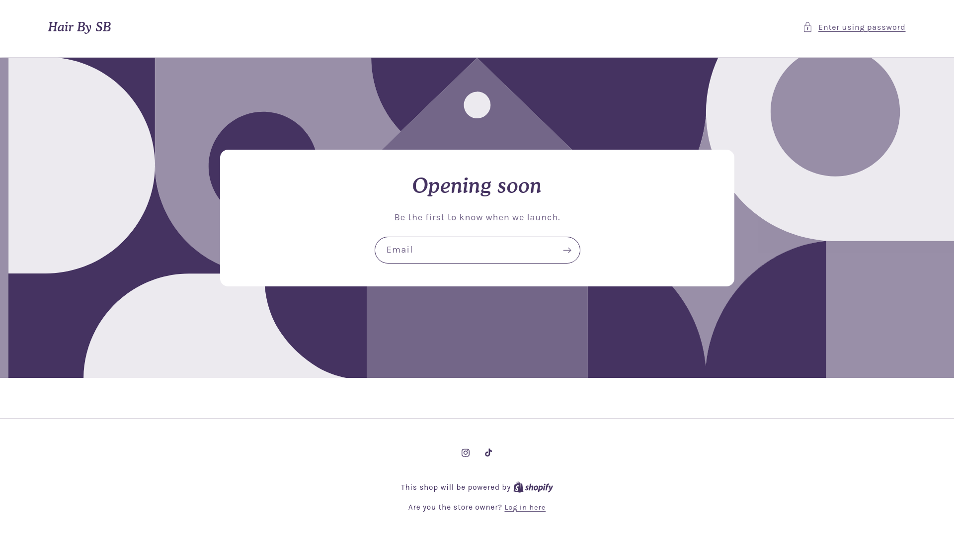 website screenshot of https://hairbysb.store/