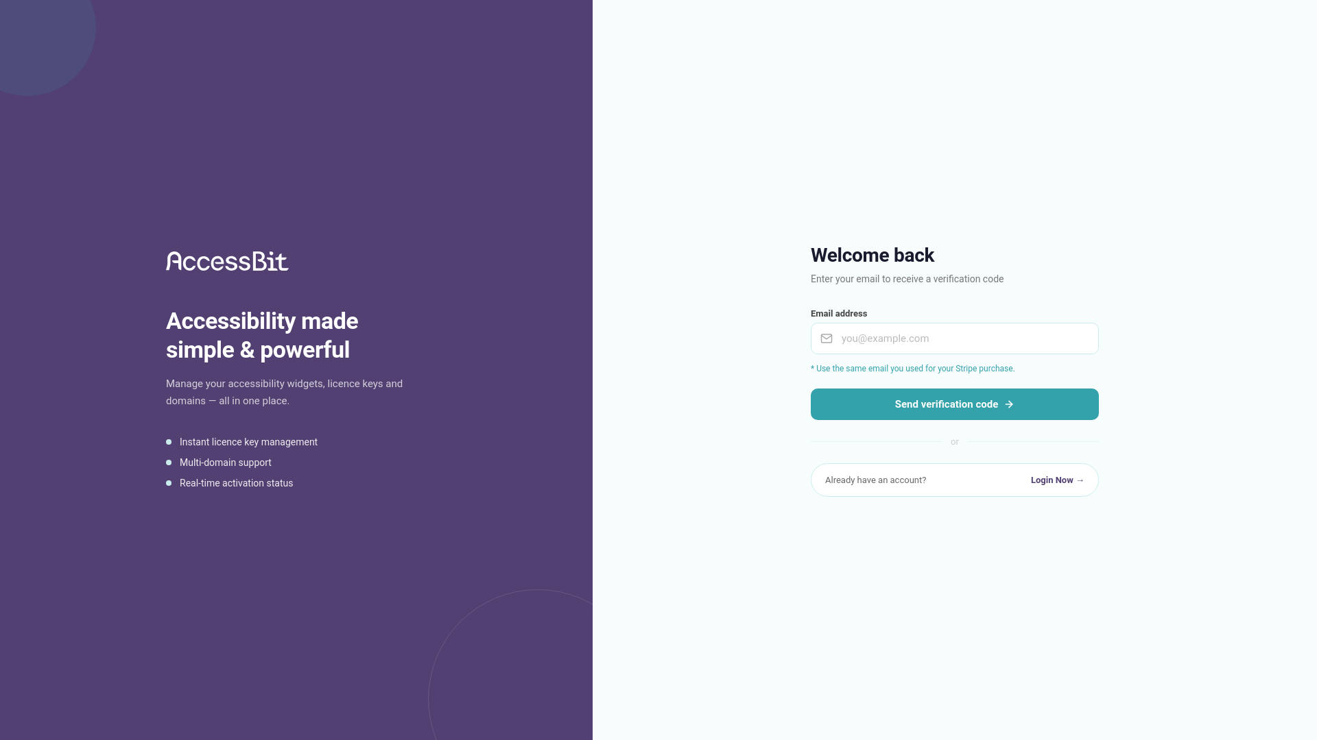 website screenshot of https://accessbit-dashboard.pages.dev/