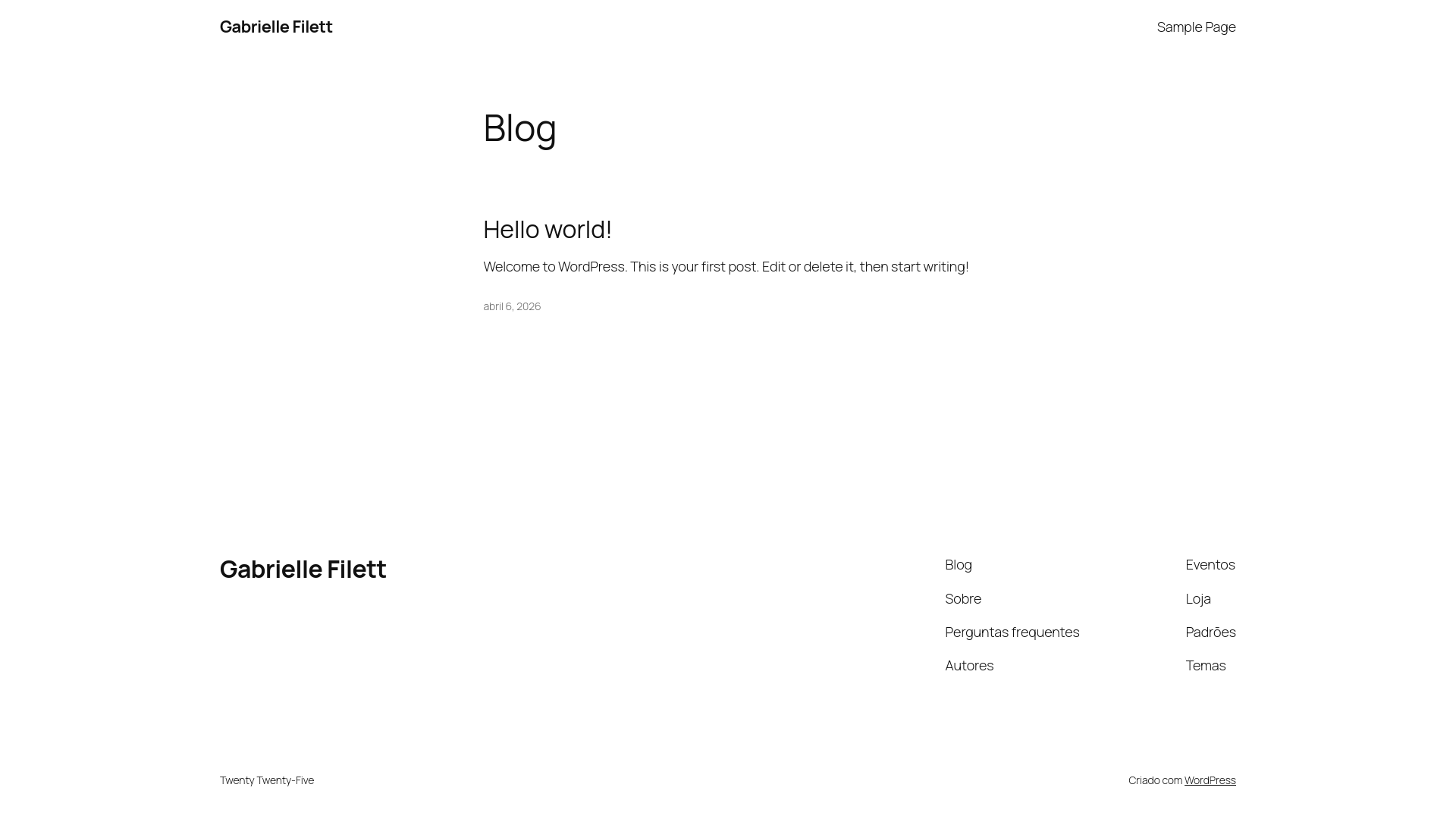 website screenshot of https://gabriellefilett.online/