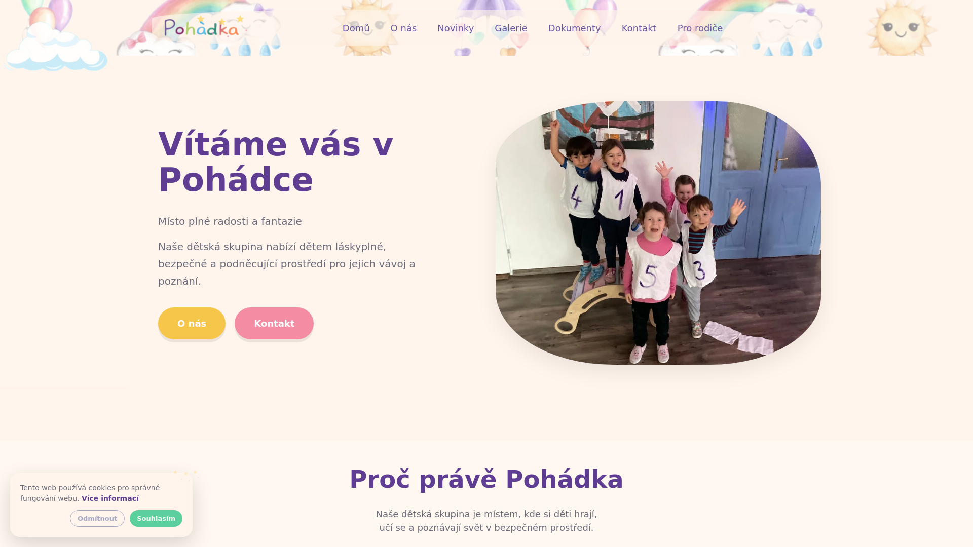 website screenshot of https://pohadka-lostice.eu