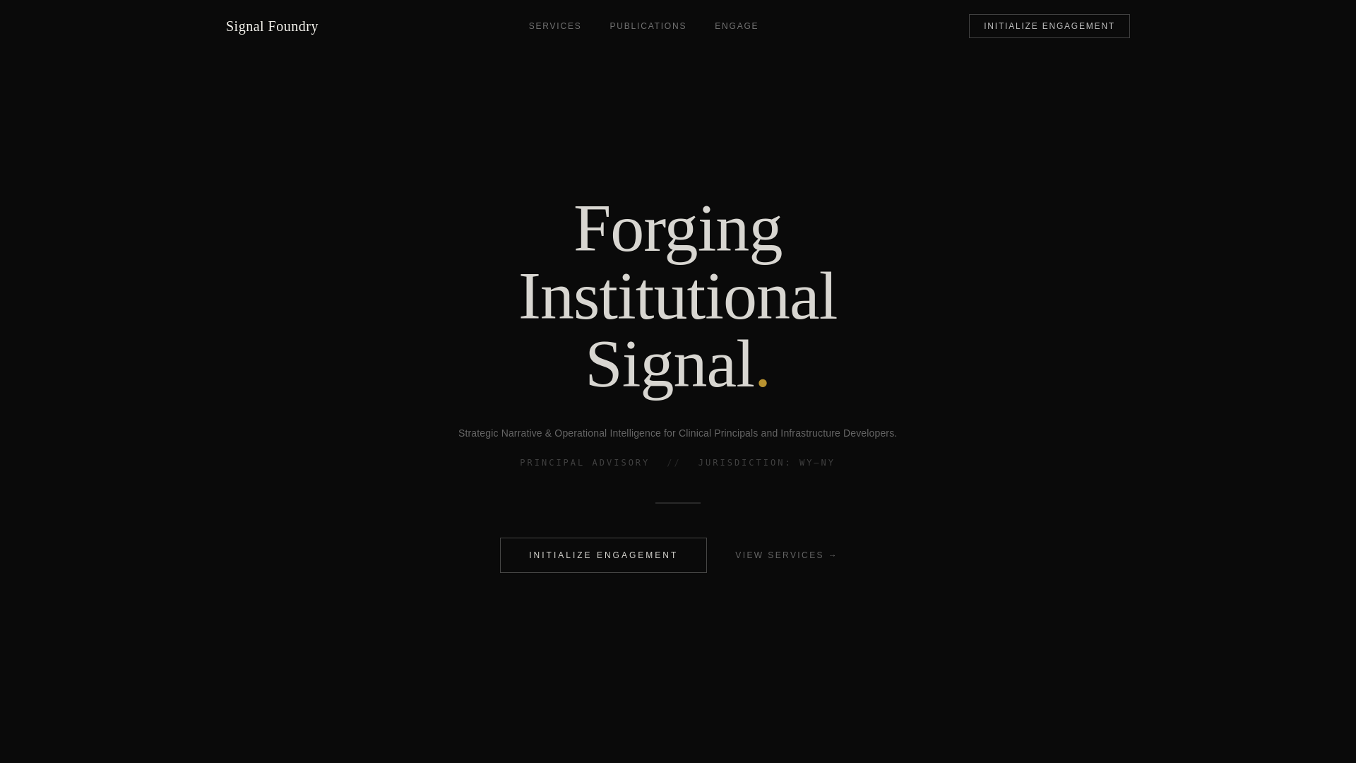 website screenshot of https://signalfoundry.systems/