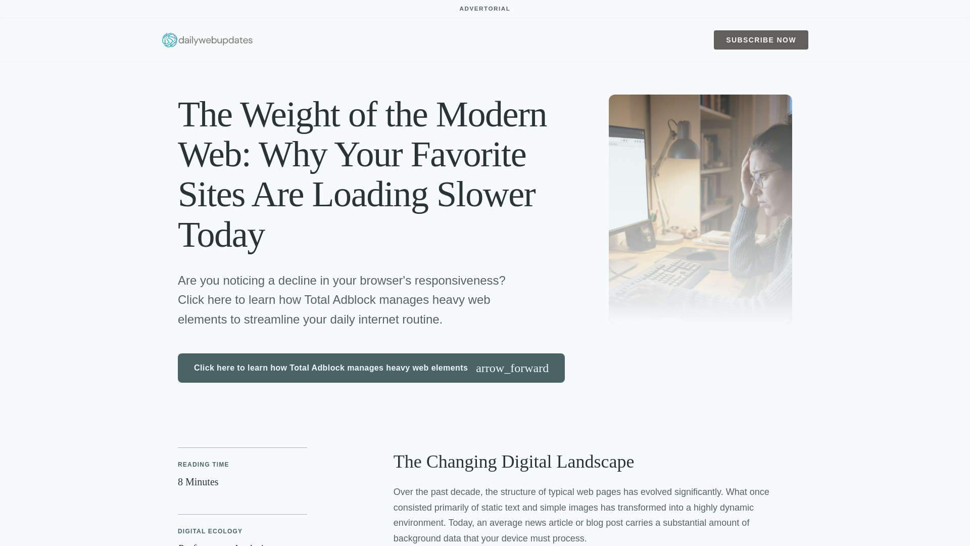 website screenshot of https://www.dailywebupdates.com