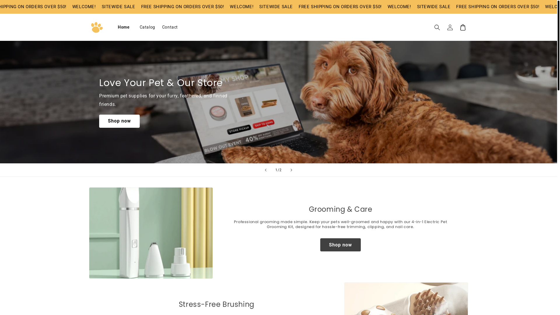 website screenshot of https://furfushion.store/