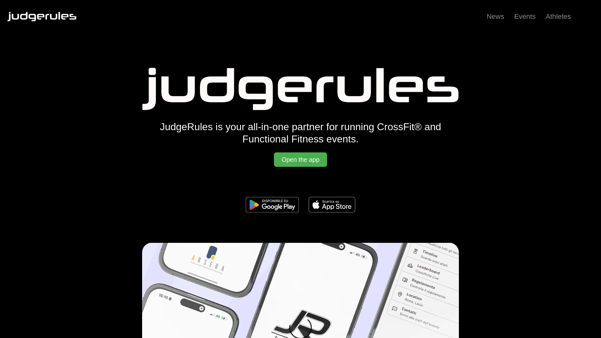 website screenshot of https://judgerules.it