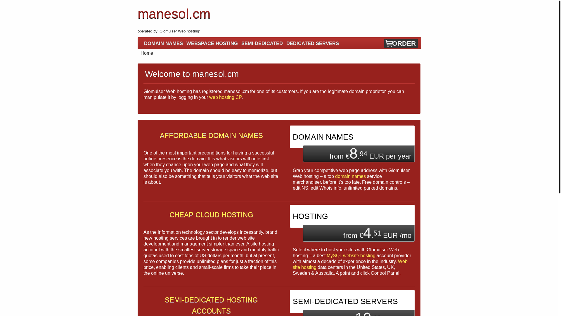 website screenshot of https://manesol.cm/