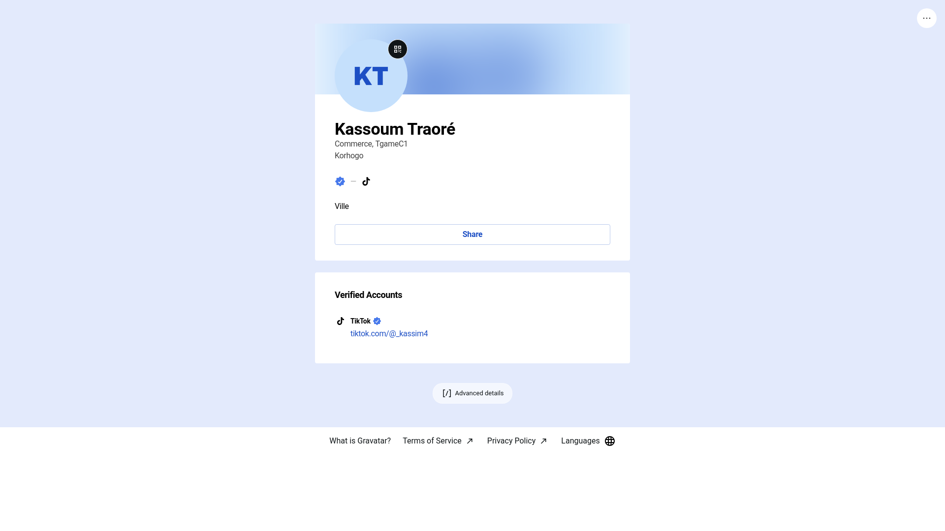 website screenshot of https://kassoumtraore.online/