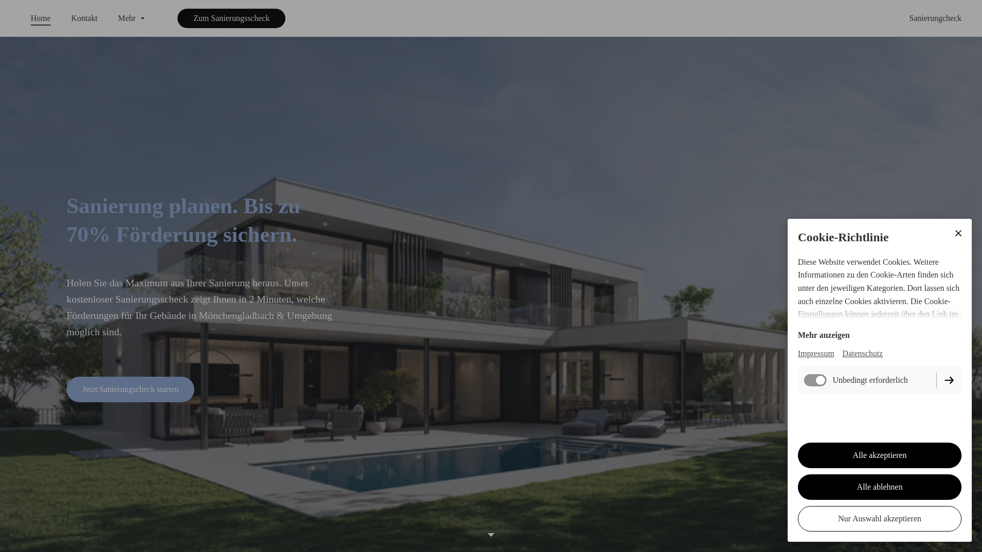 website screenshot of https://sanierungcheck.de/