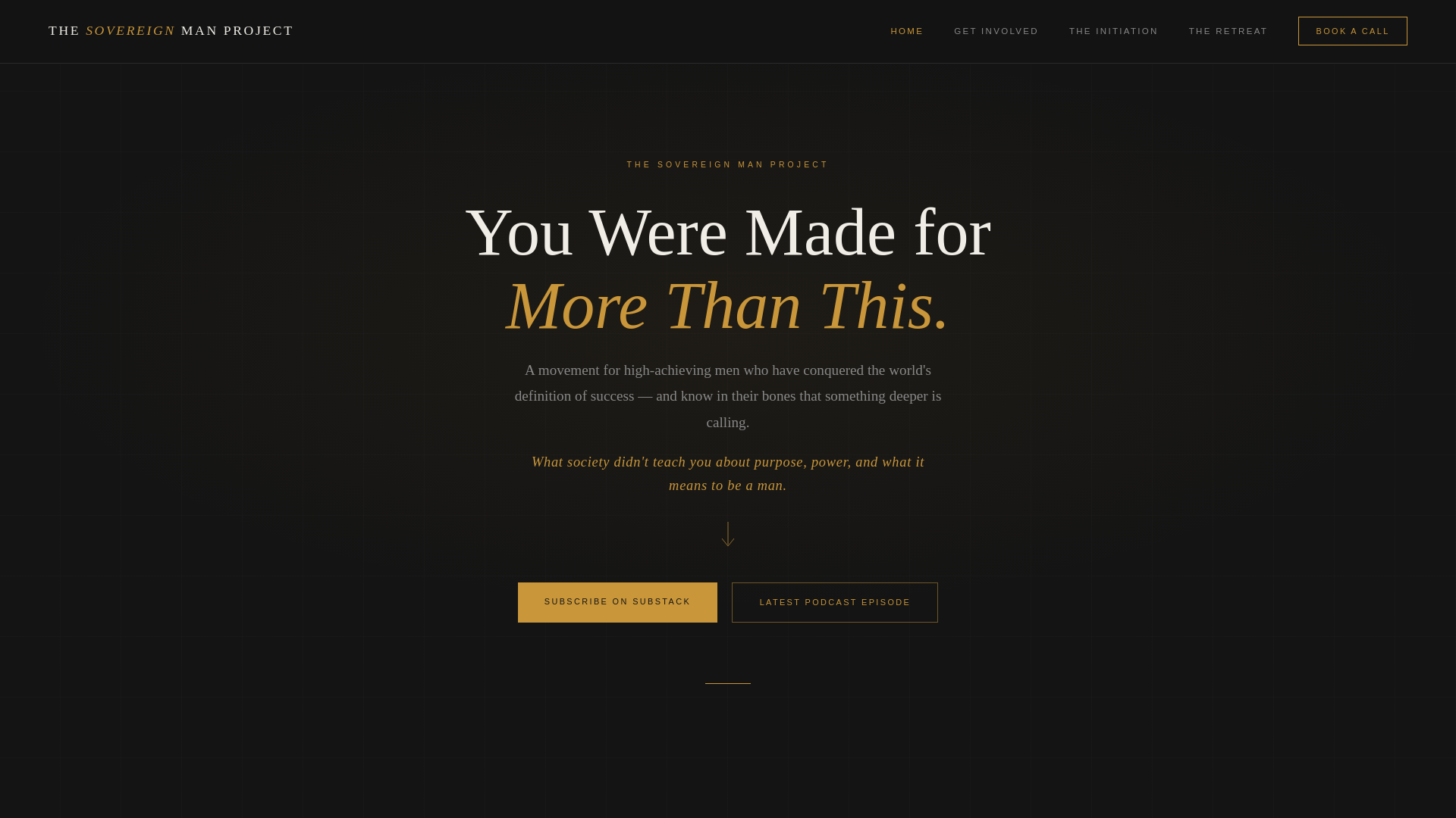 website screenshot of https://thesovereignmanproject.com