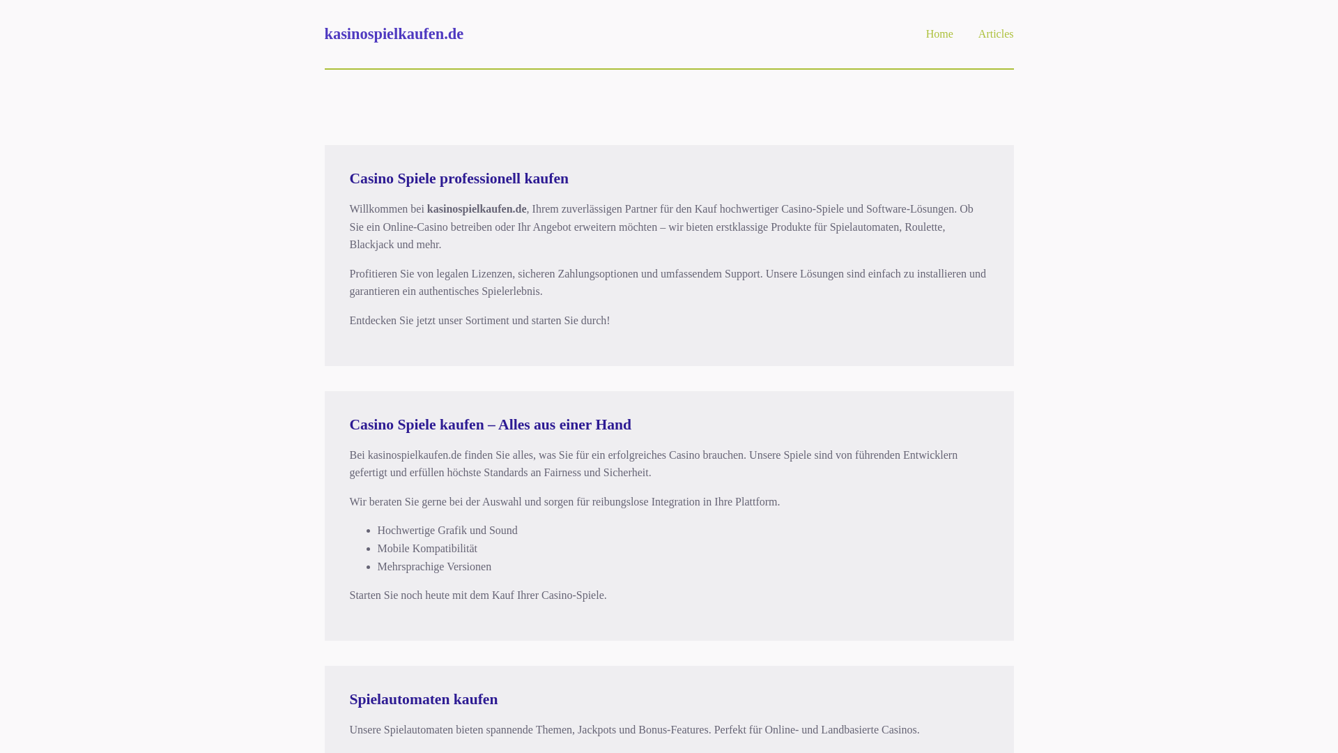 website screenshot of https://kasinospielkaufen.de/