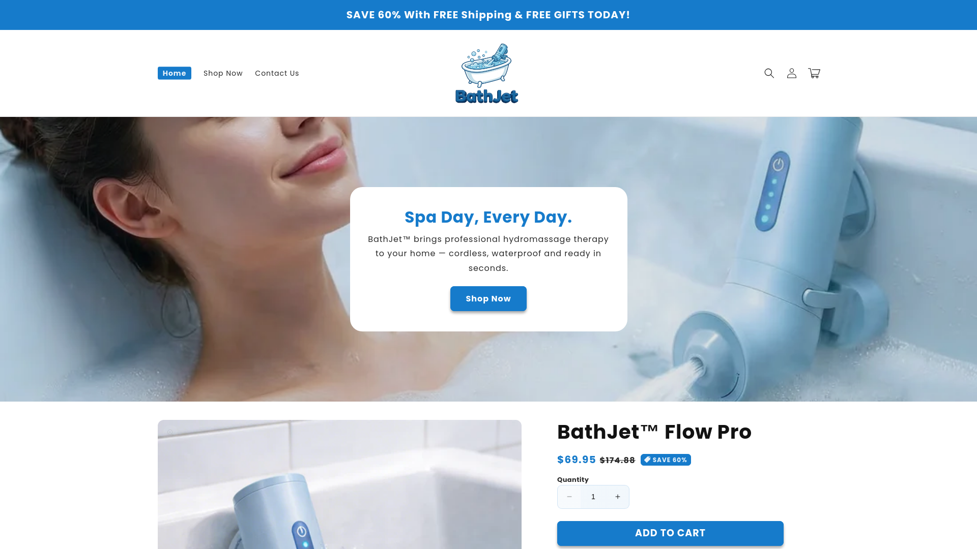 website screenshot of https://trybathjet.com/