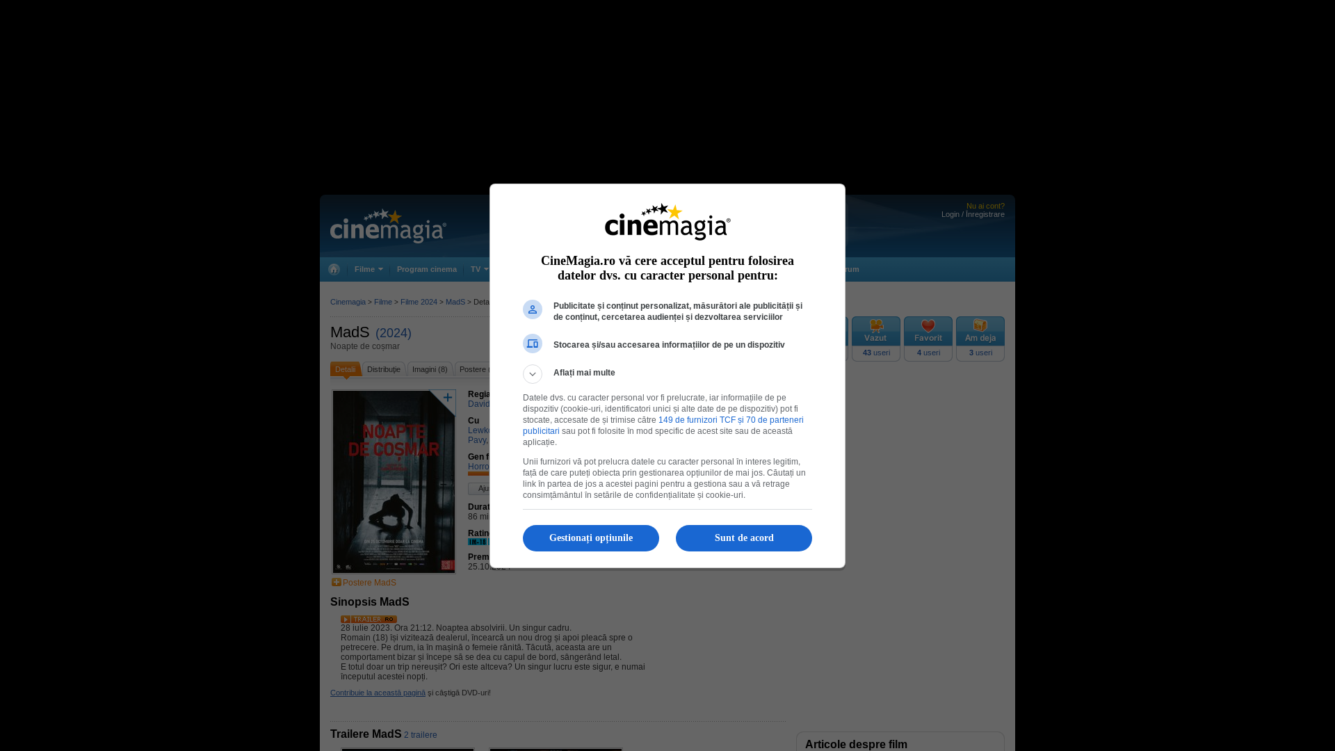 website screenshot of https://www.cinemagia.ro/filme/mads-3314441/