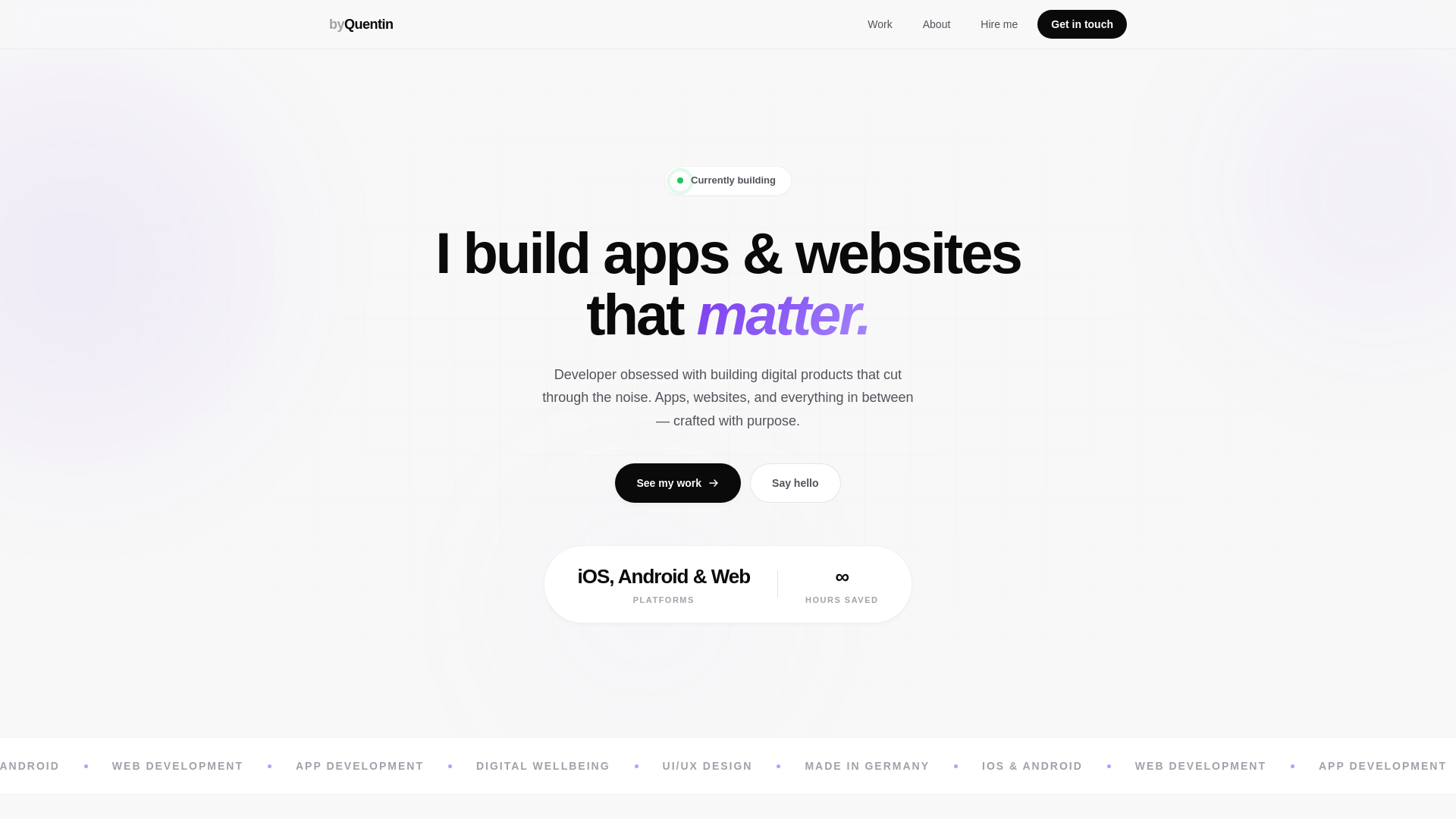 website screenshot of https://byquentin.de