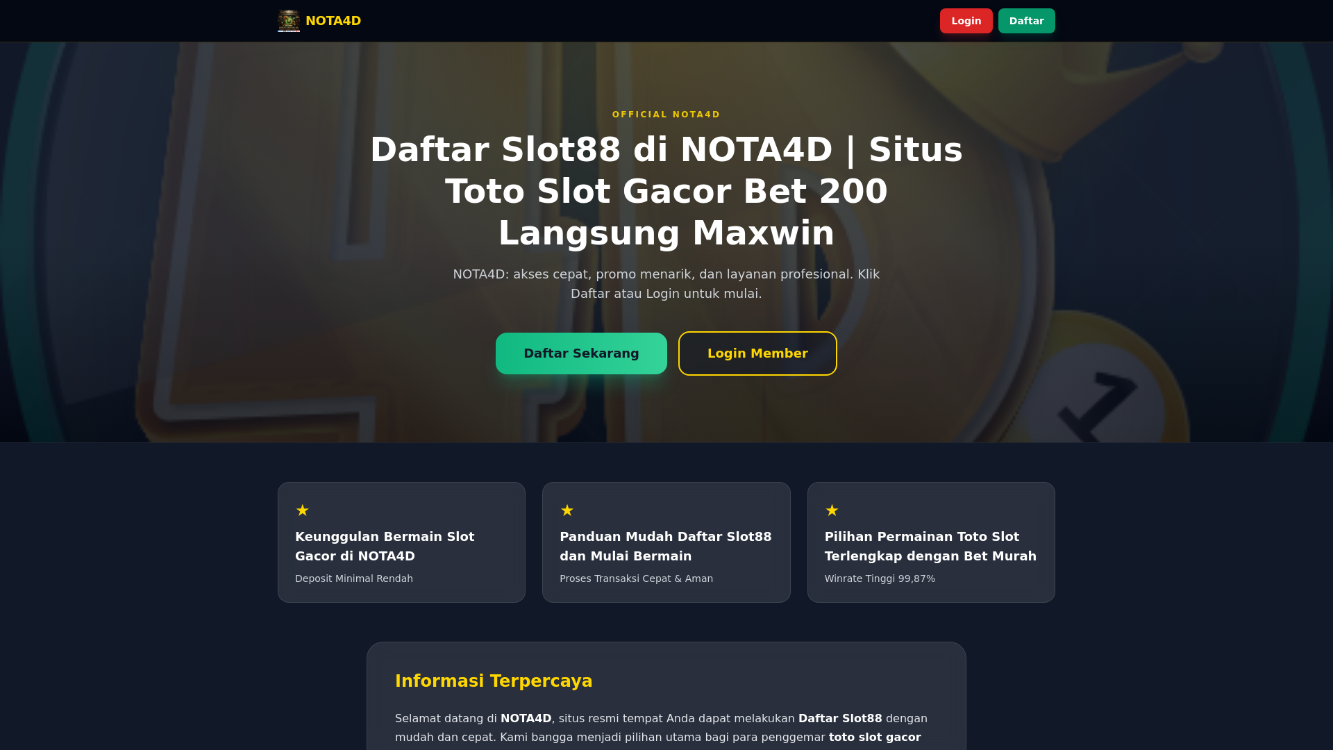 website screenshot of https://nota4d-daftar-slot88.pages.dev/
