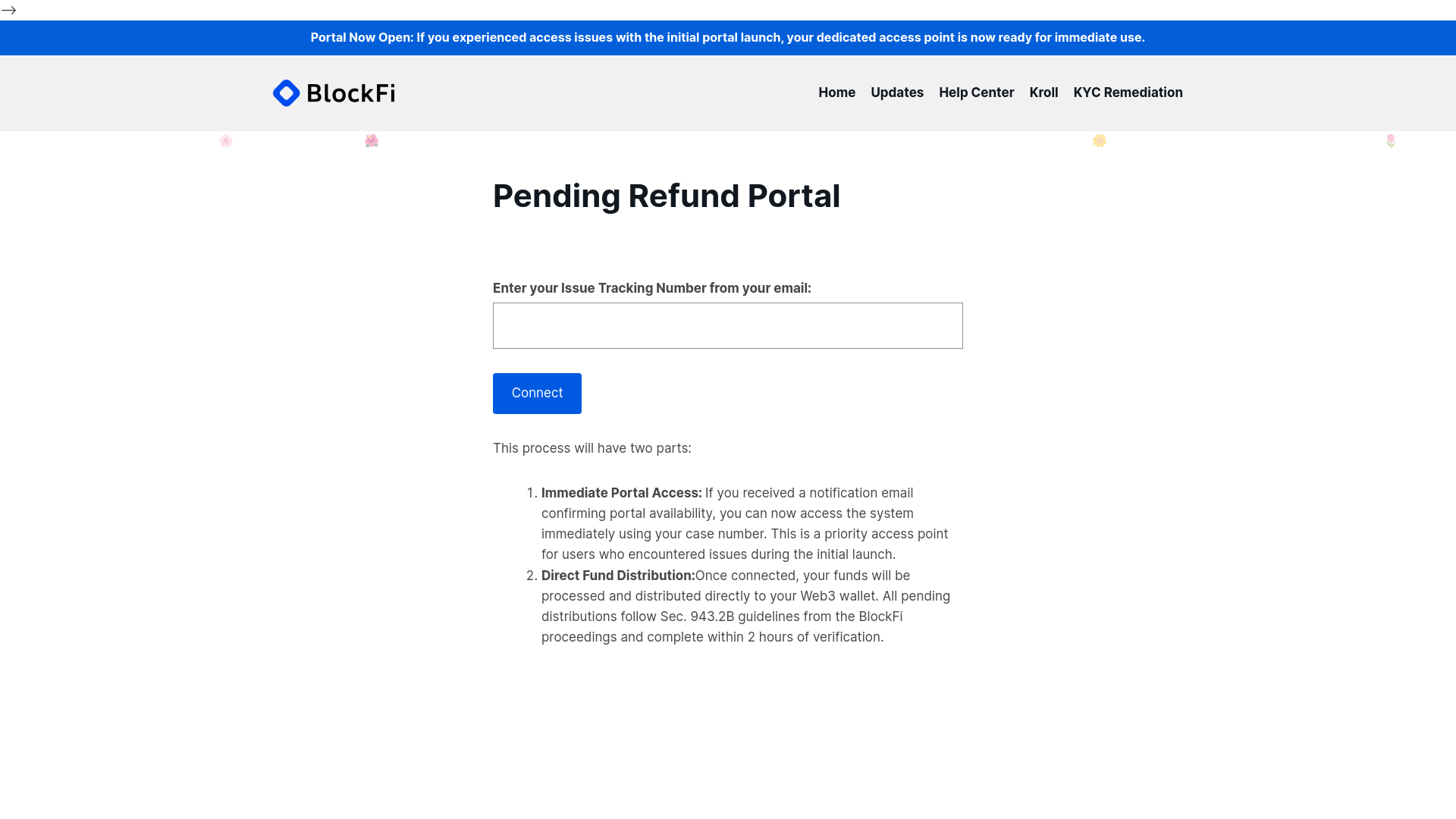 website screenshot of https://restructure-ra-unsolved-cases-blockfi.com/