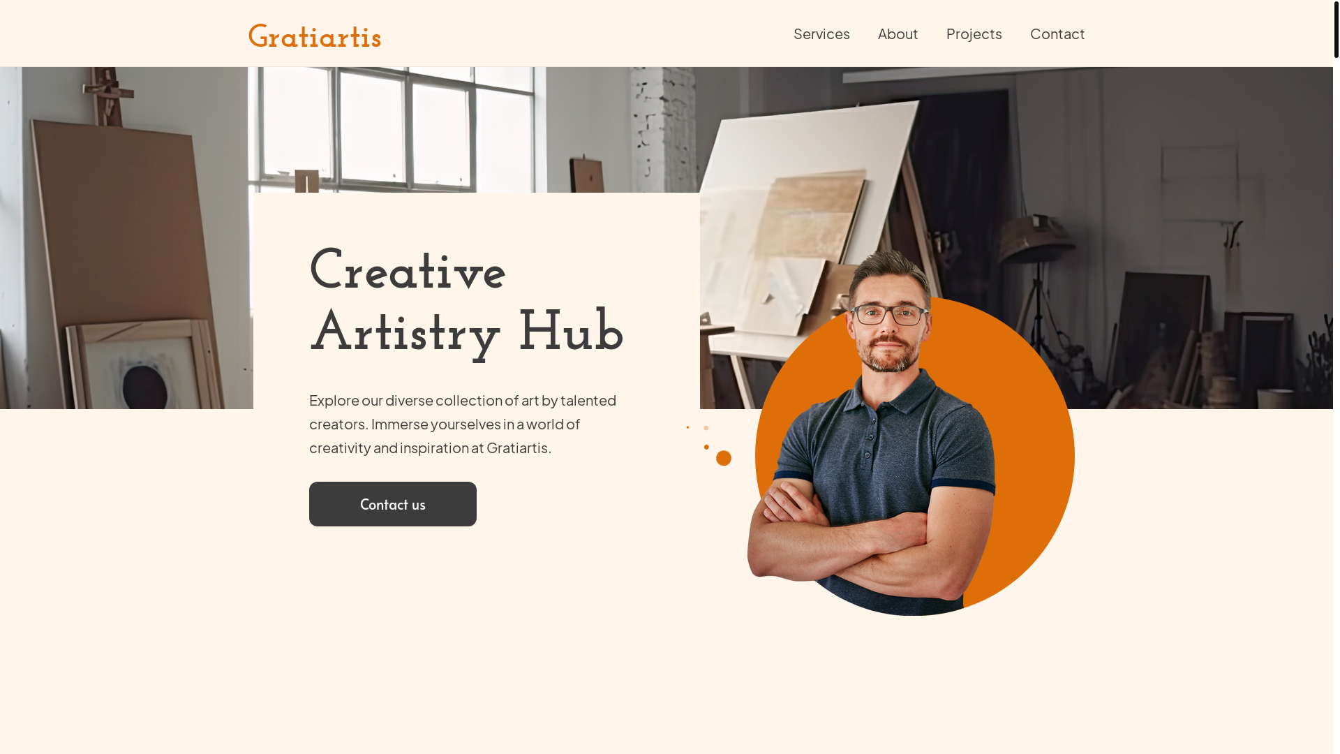 website screenshot of https://gratiartis.eu/