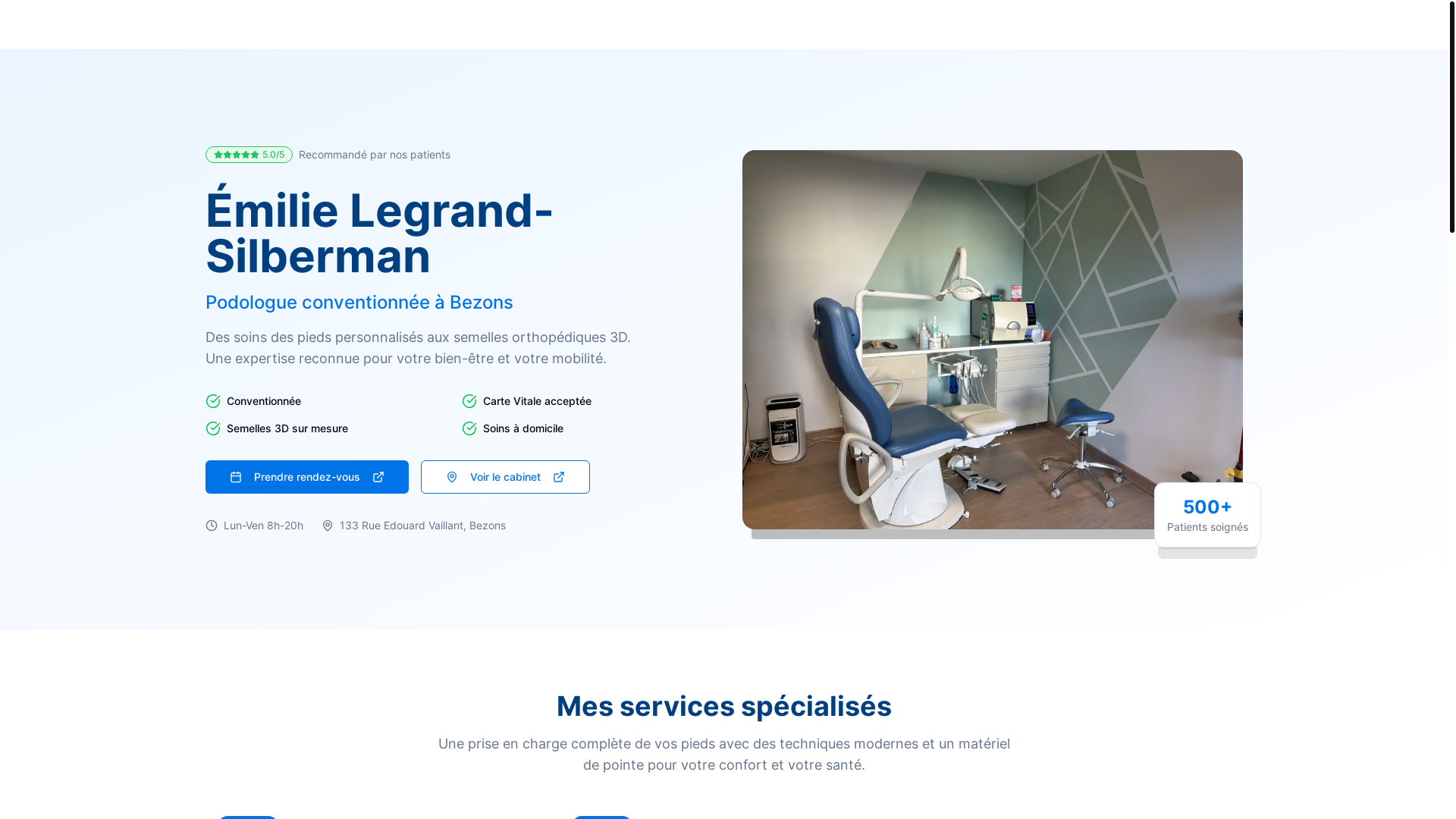 website screenshot of https://cabinet-de-podologie.pages.dev/