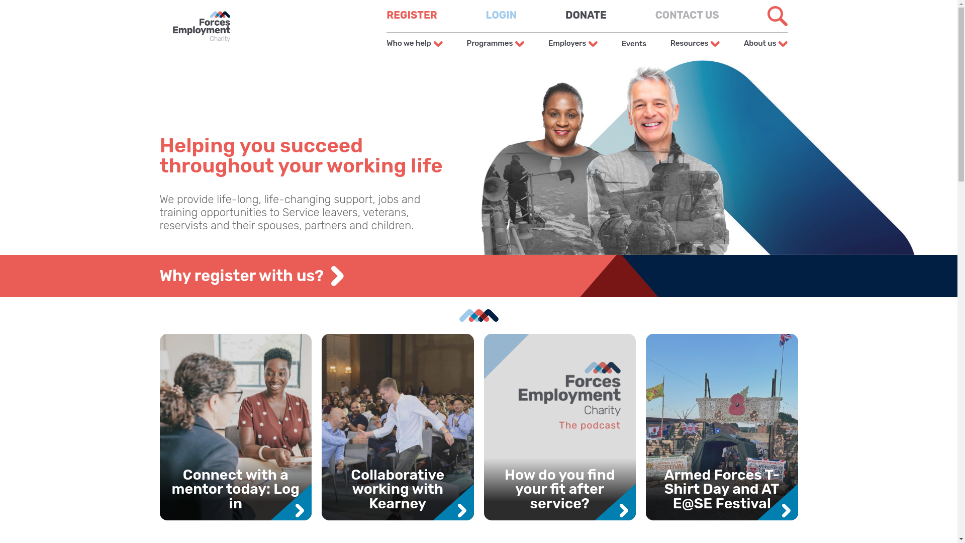 website screenshot of https://www.forcesemployment.org.uk/