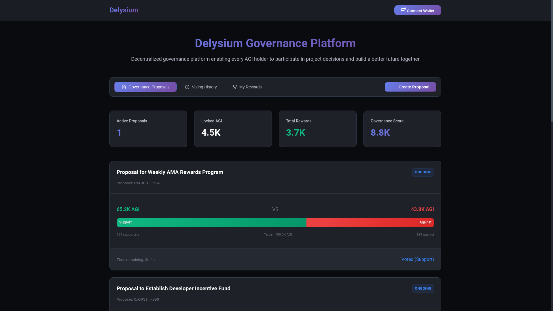 website screenshot of https://7f039b87-a1b9-4d07-bc20-7eb566c240bb-delysium-governance.pages.dev/