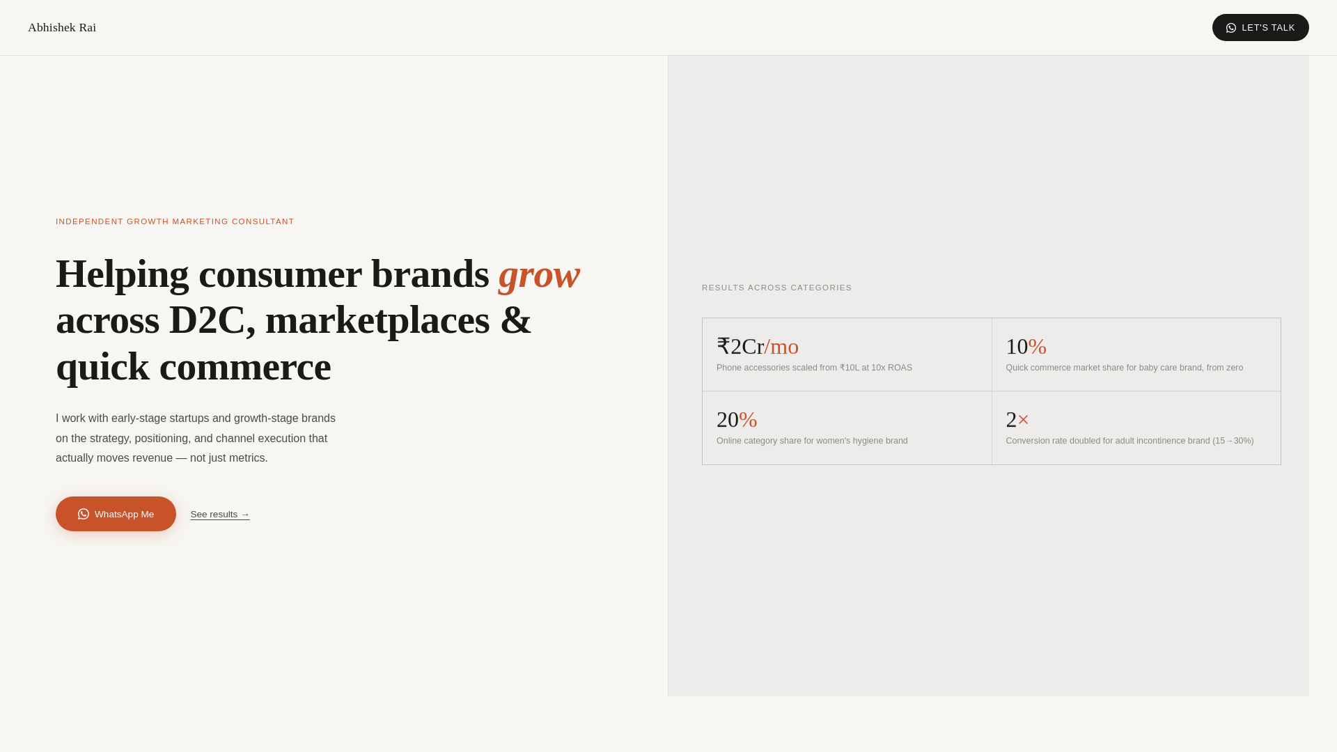 website screenshot of https://abhishekconsulting.in/