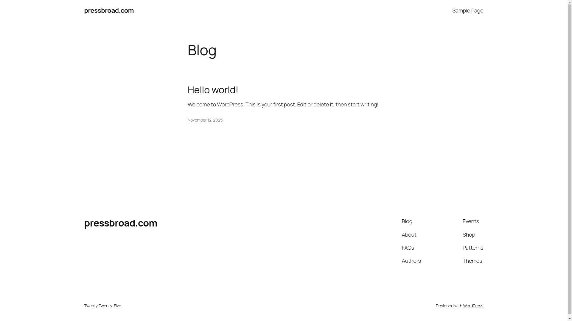 website screenshot of https://pressbroad.com/