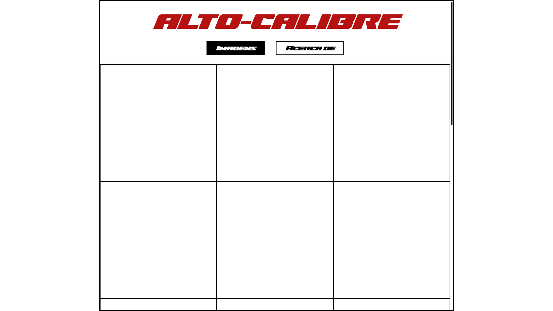 website screenshot of https://alto-calibre.com/