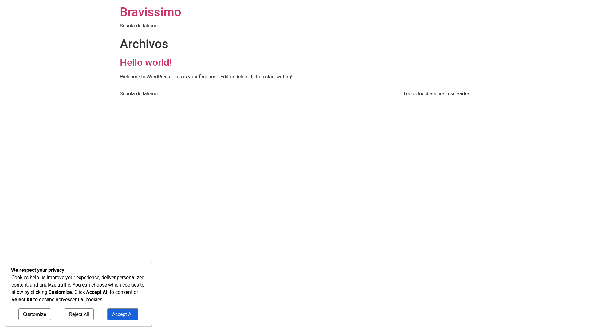 website screenshot of https://scuolabravissimo.com/