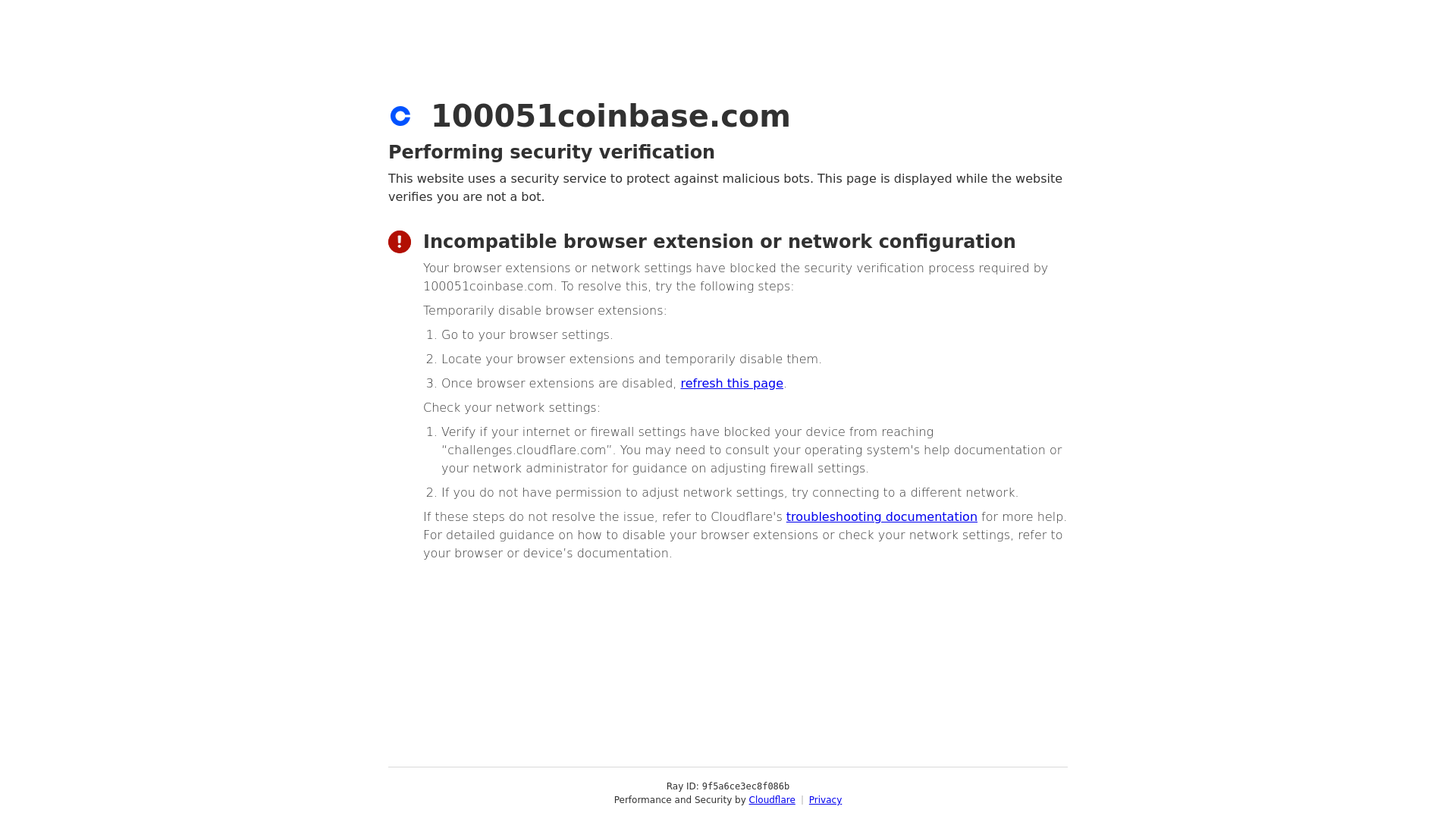 website screenshot of https://100051coinbase.com/