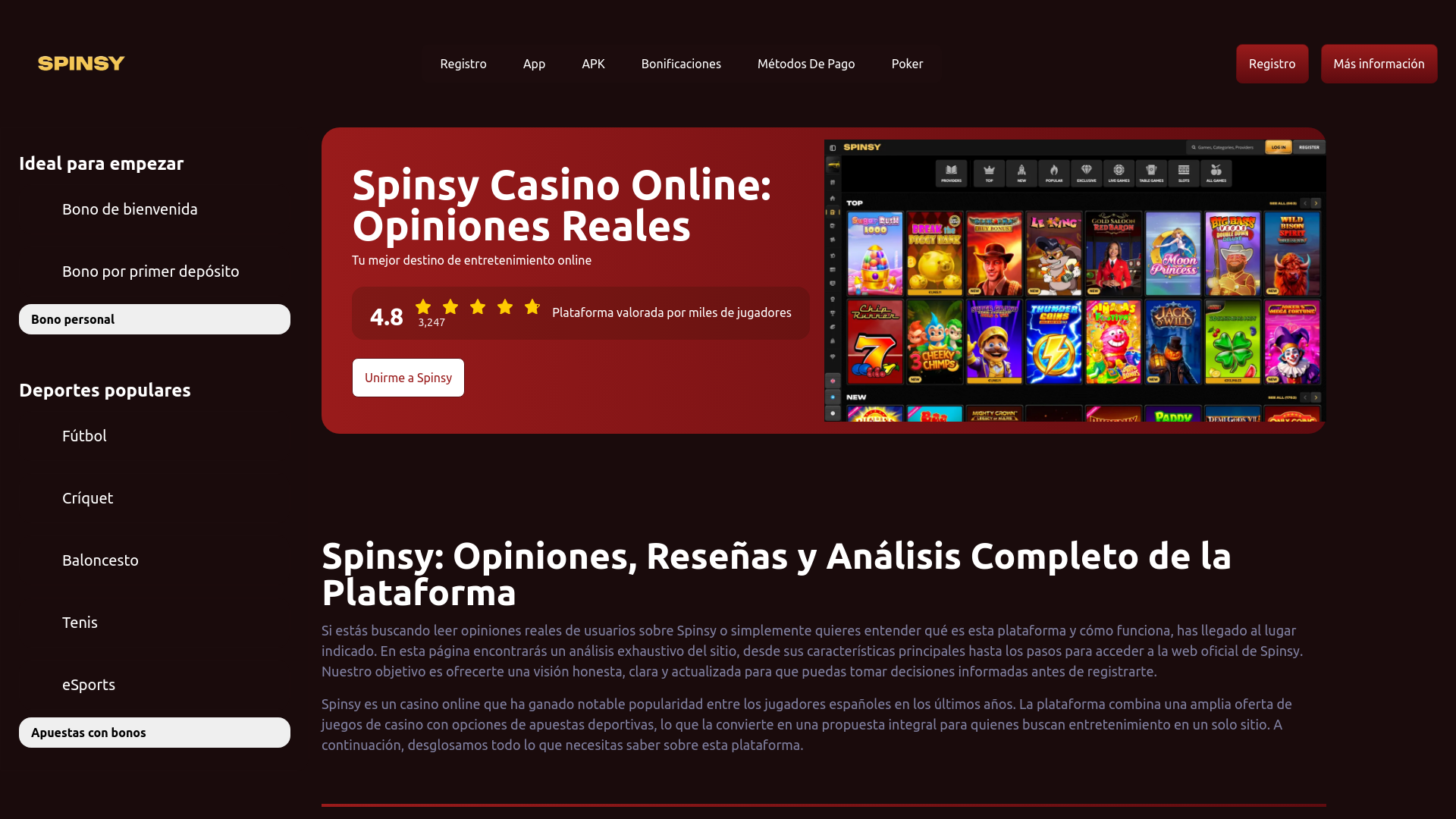 website screenshot of https://spinsy-entrar-espana-com.pages.dev/