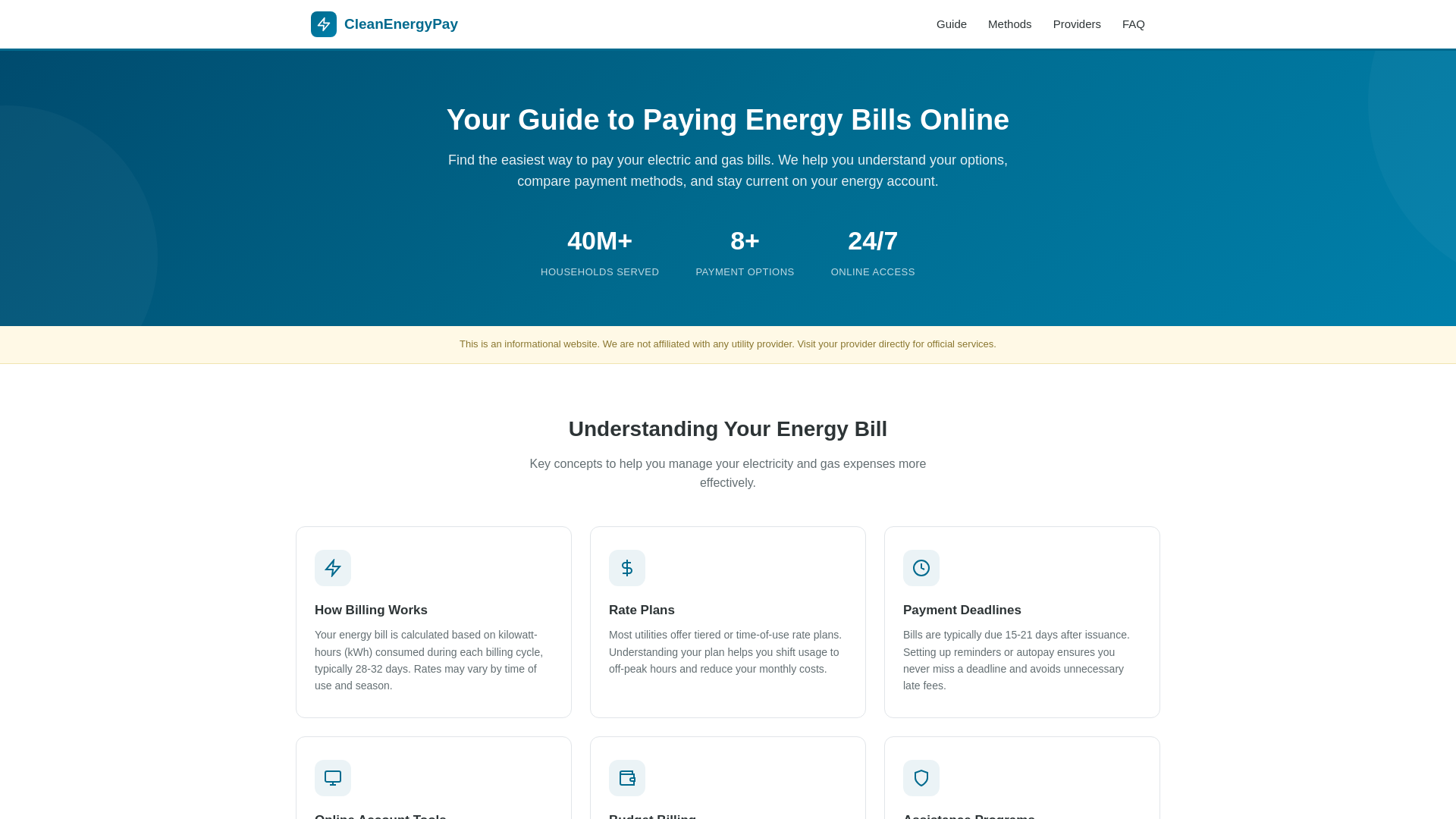 website screenshot of https://cleanenergypay.com/