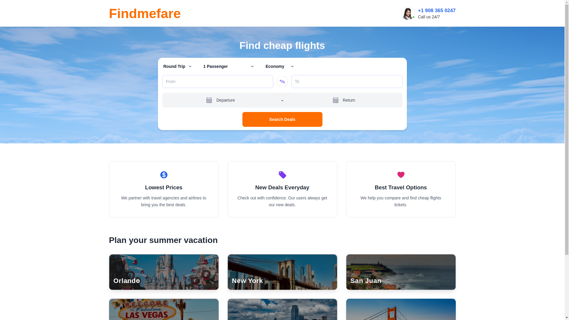 website screenshot of https://findmefare.info/