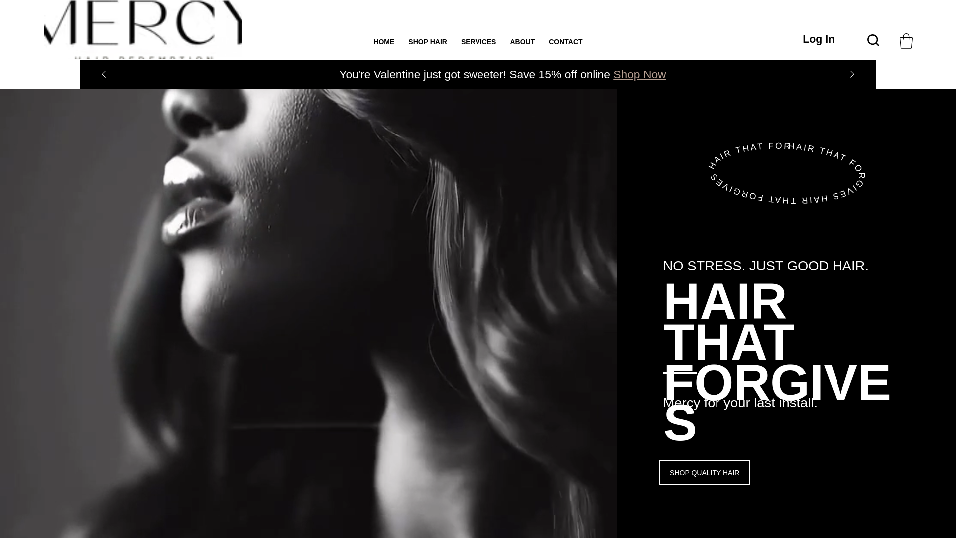 website screenshot of https://mercy-hair.com/
