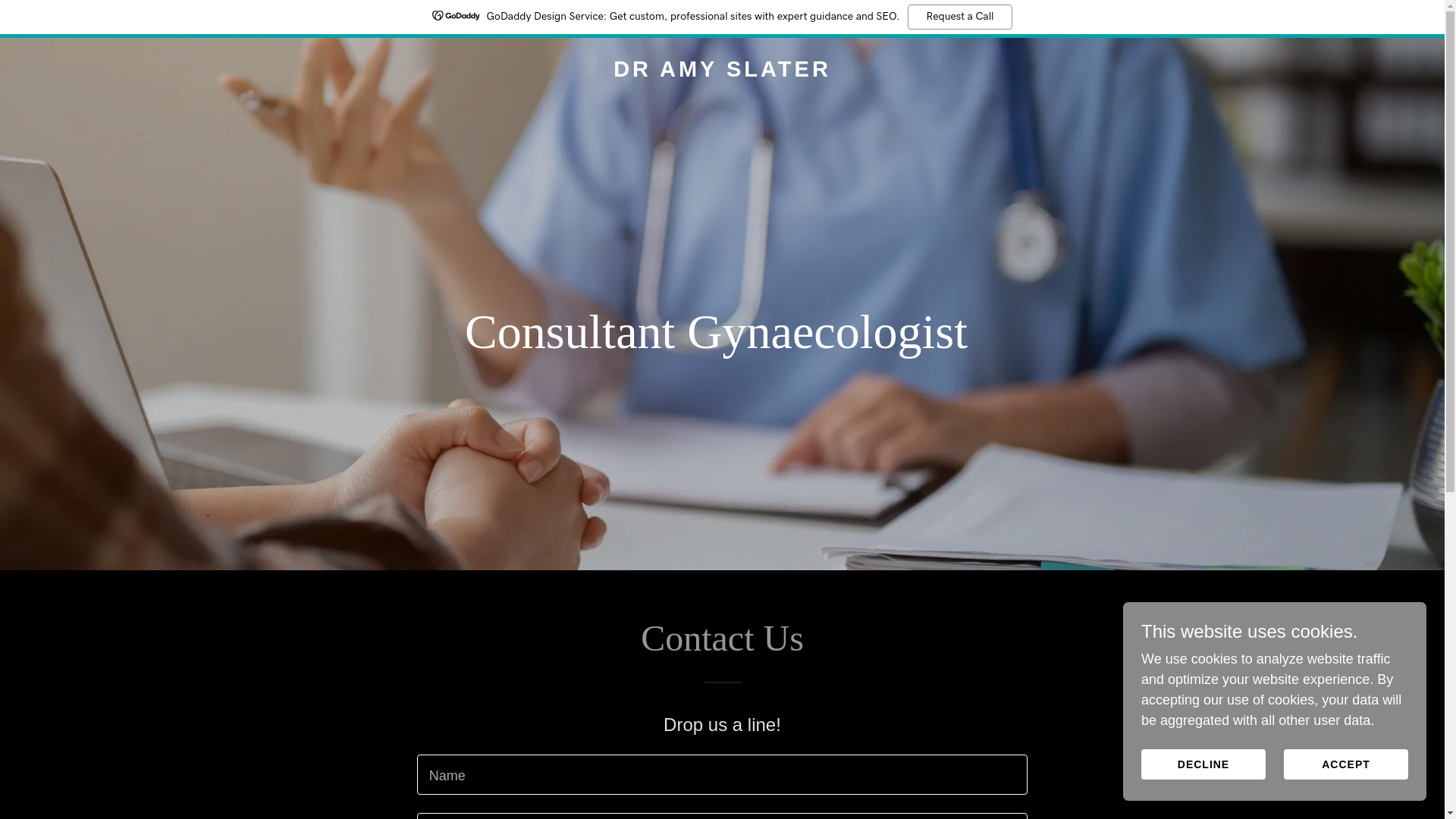 website screenshot of https://dramyslater.co.uk/