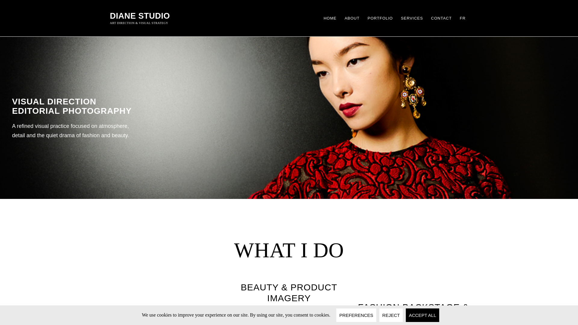 website screenshot of https://thedianestudio.com/