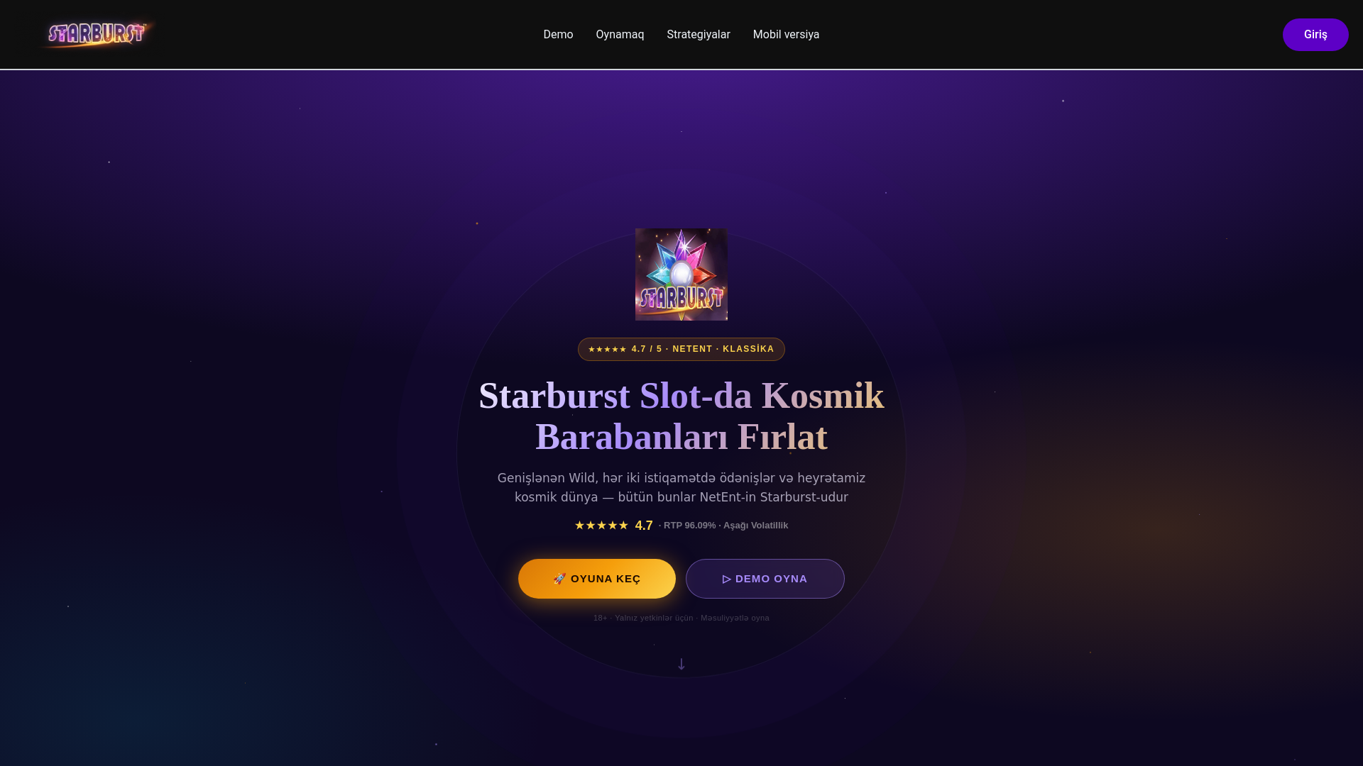 website screenshot of https://starburst-slot-az.com